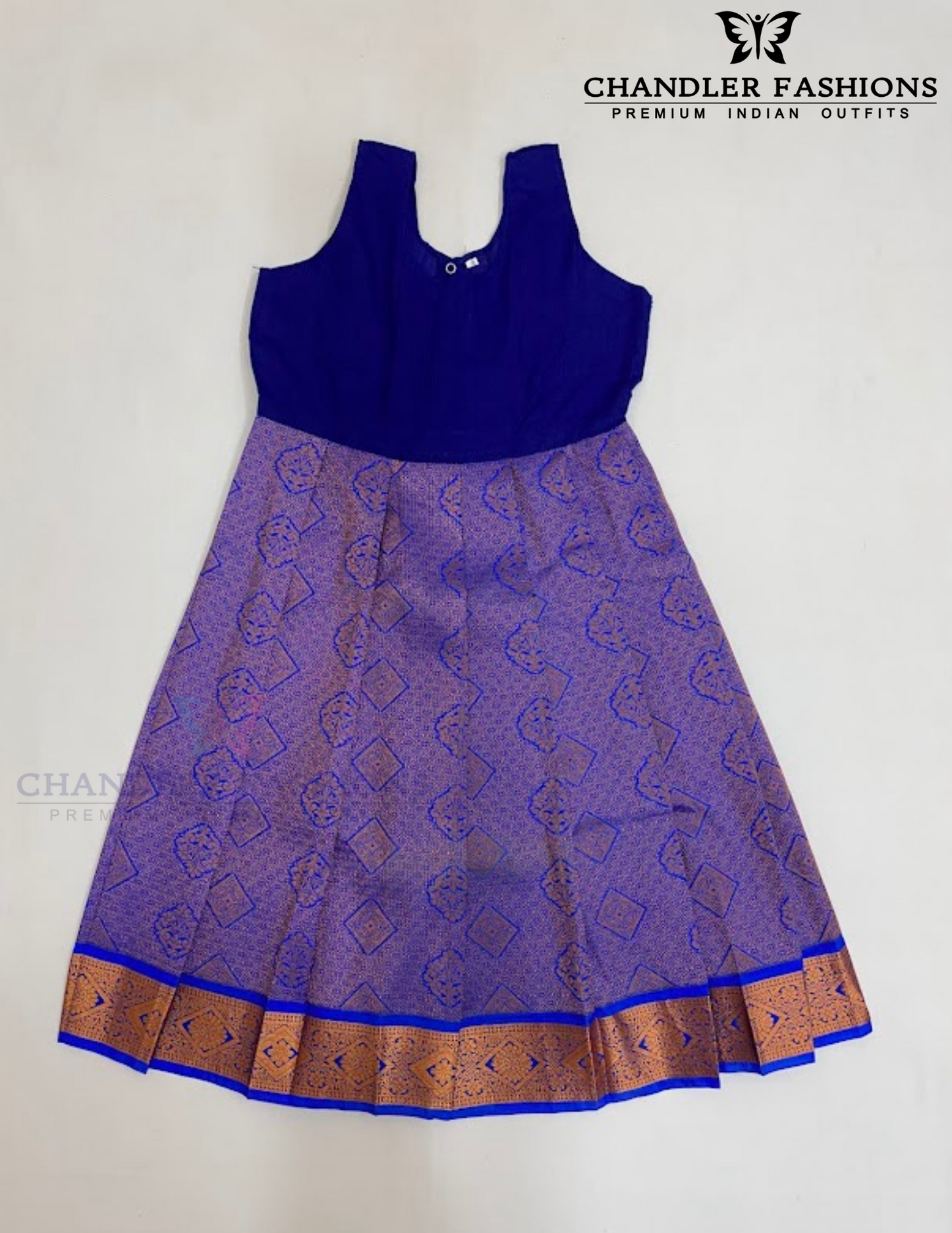 Attractive Green And Blue Color Stone Work With Silk Langa set In Chandler