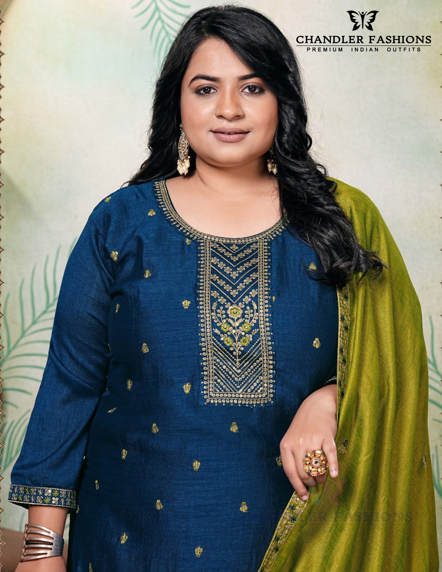 Wonderful Blue Color Vichitra Silk Near Me