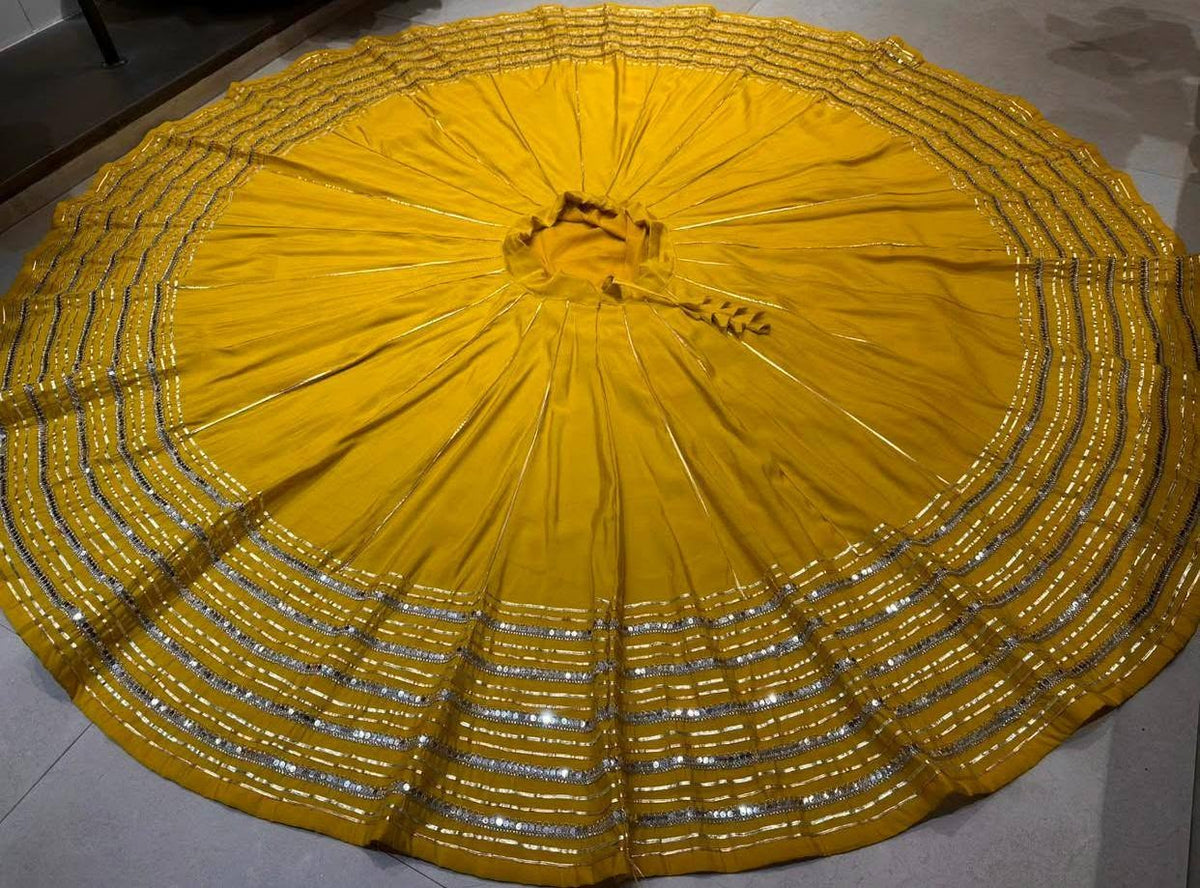 Yellow Color Rayon With Sequins Work Skirts For Women Near Me