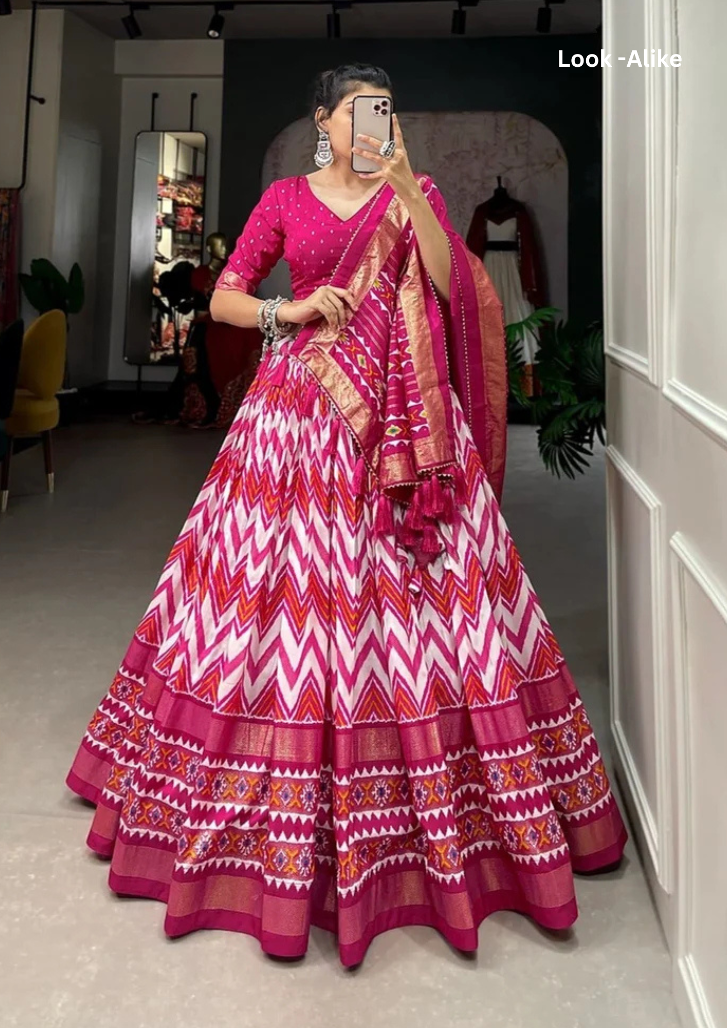 Printed Pink Color Lehenga Choli For Women Near Me