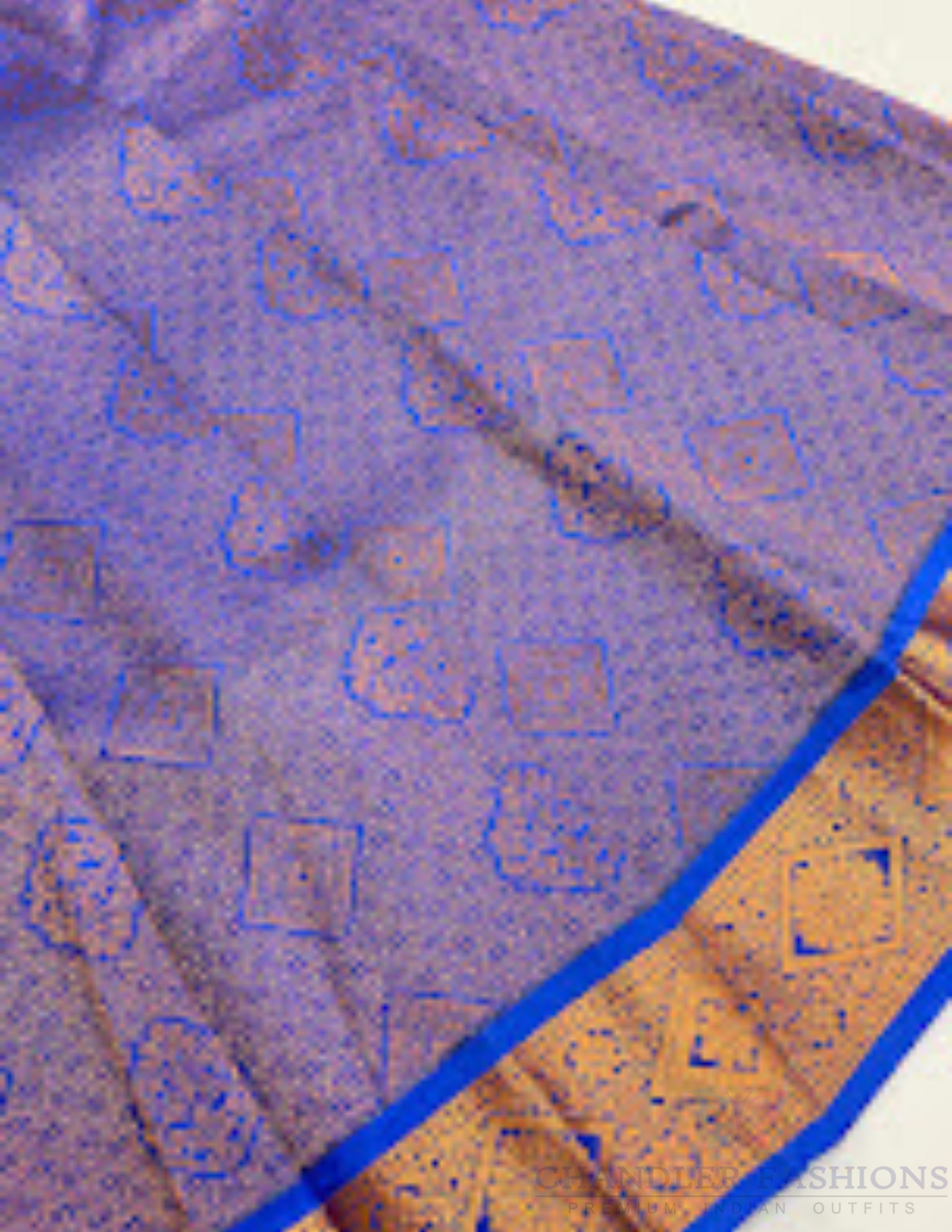Green And Blue Color Stone Work With Silk Langa set In Mesa