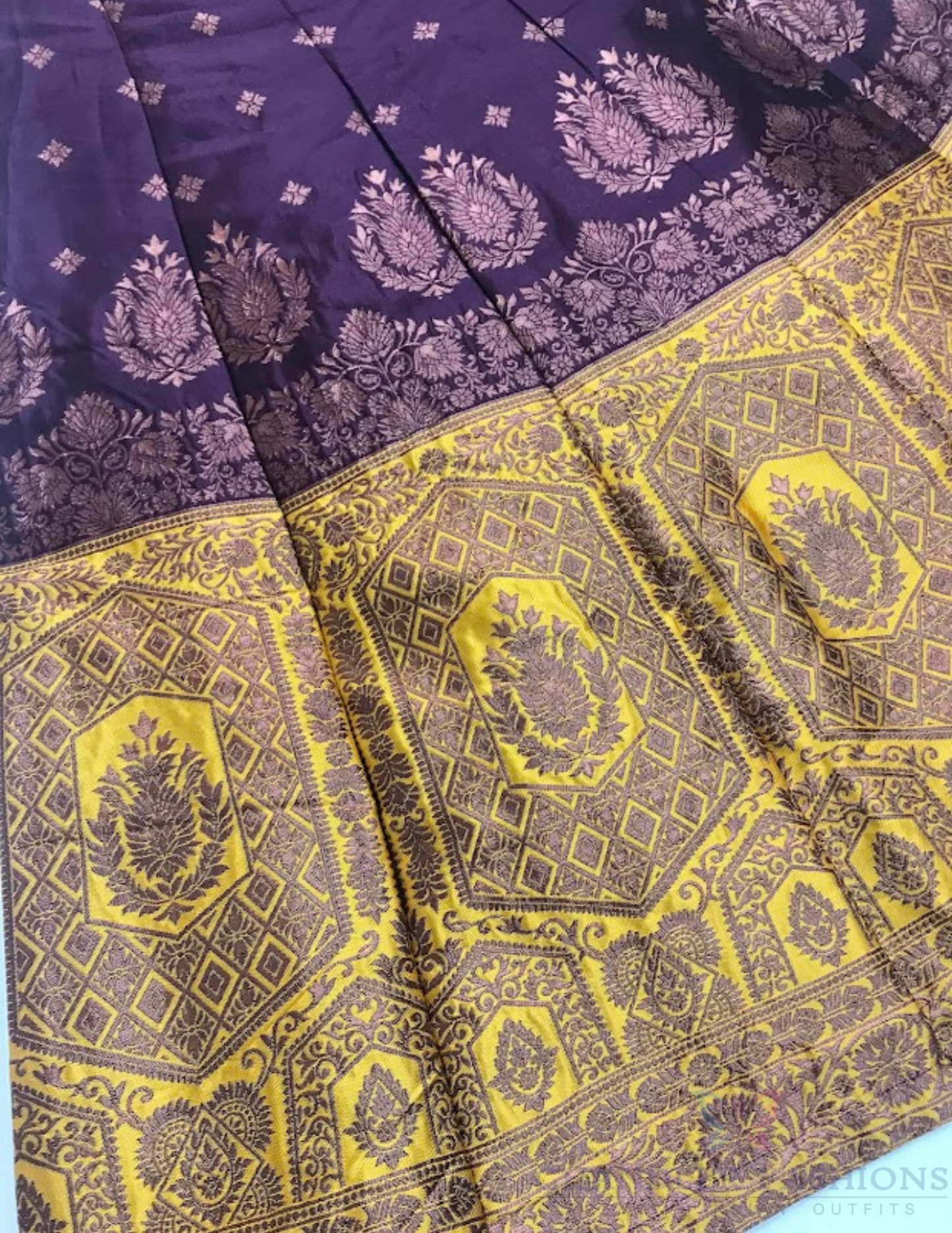 Yellow And Maroon Color Art Silk Choli Set In Suncity