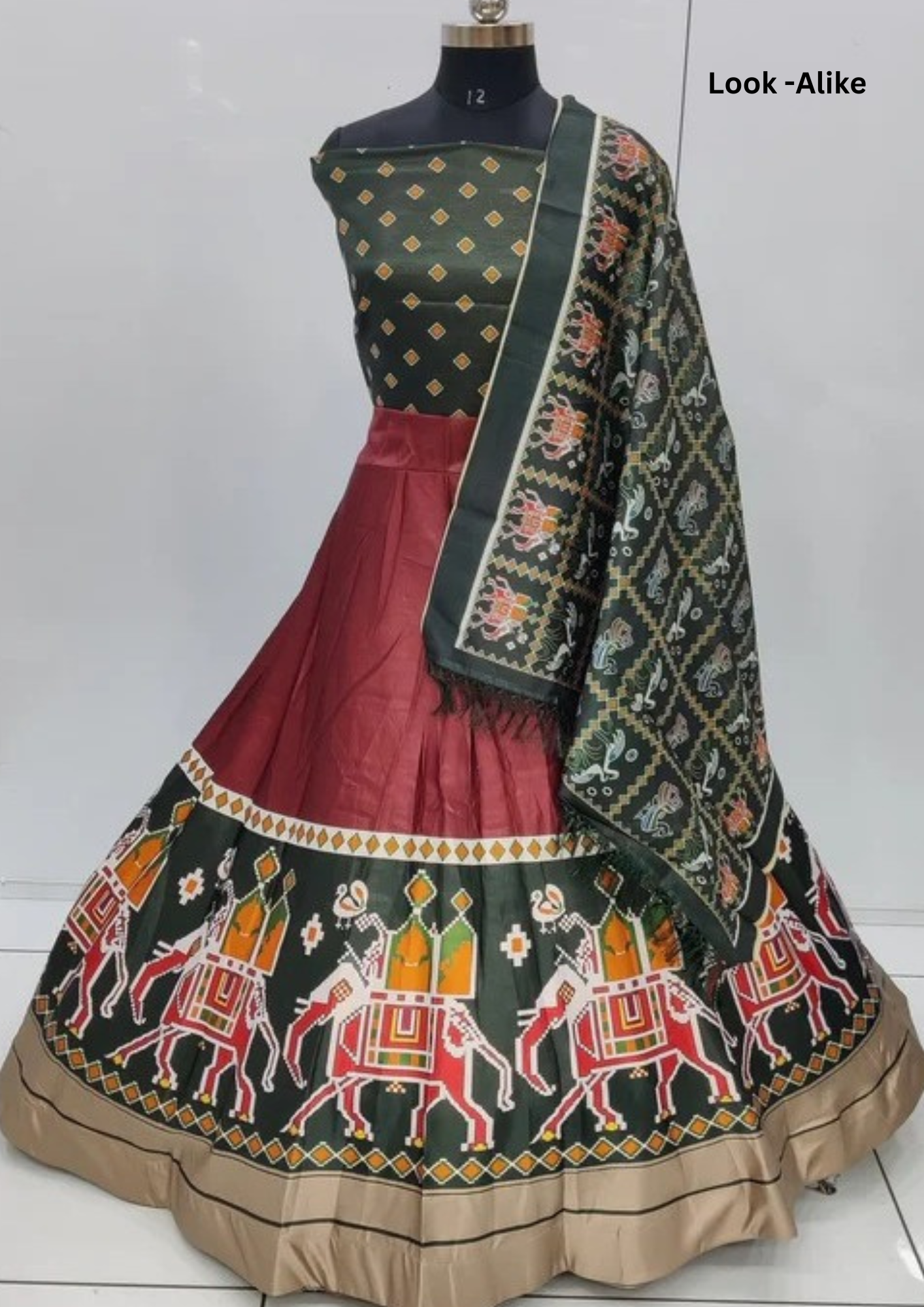 Stunning Maroon Color Printed Work Lehenga Cholis For Women