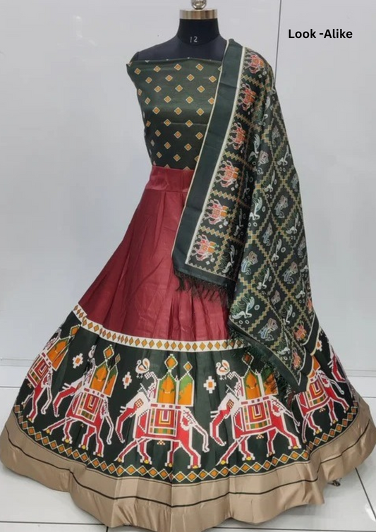 Stunning Maroon Color Printed Work Lehenga Cholis For Women