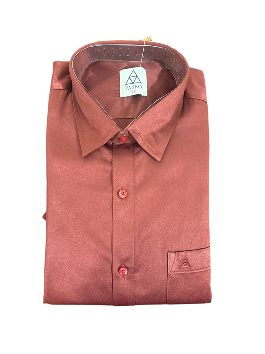 Attractive Maroon Color Cotton Full Sleeve Formal Men's Shirt