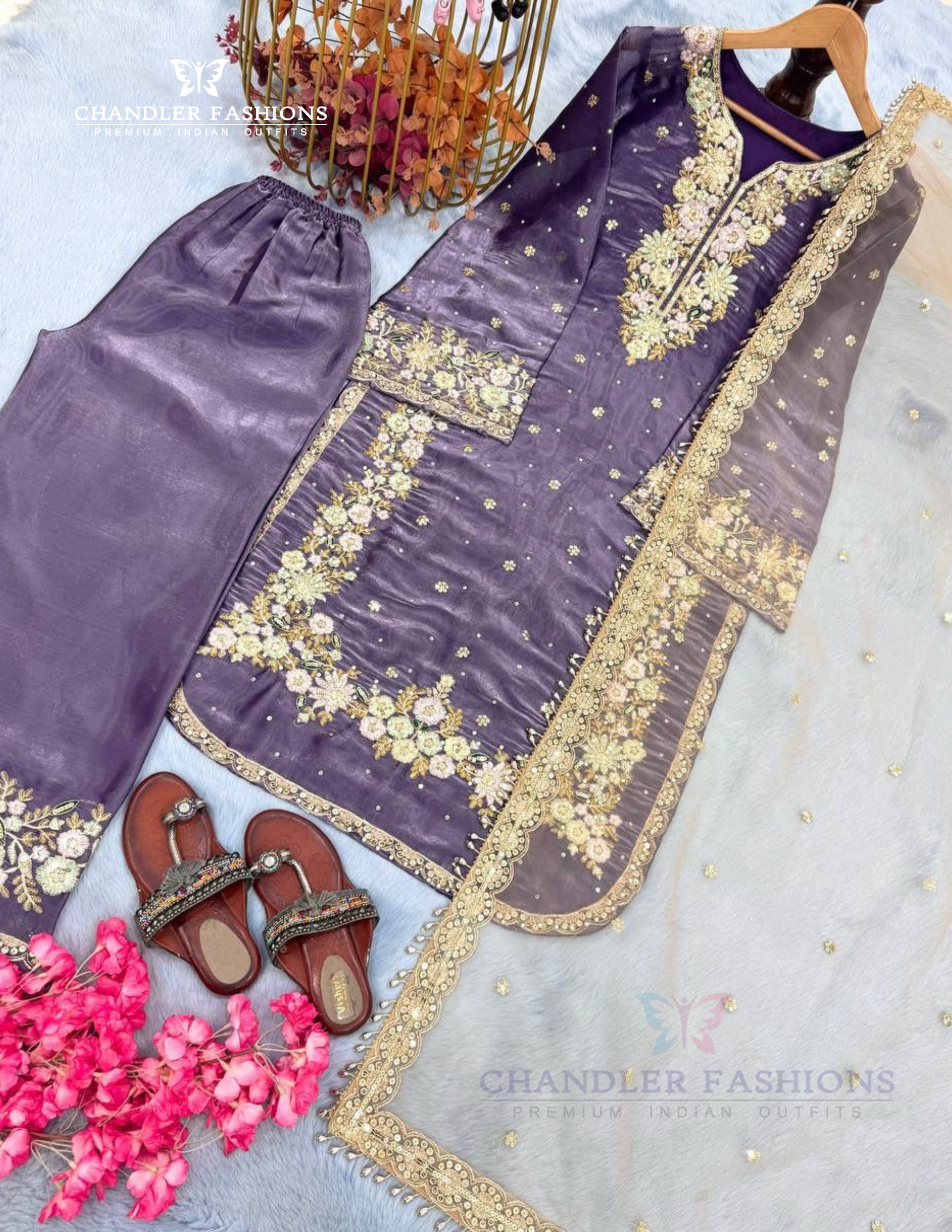 Amazing Purple Color Palazzo Suits For Women In USA