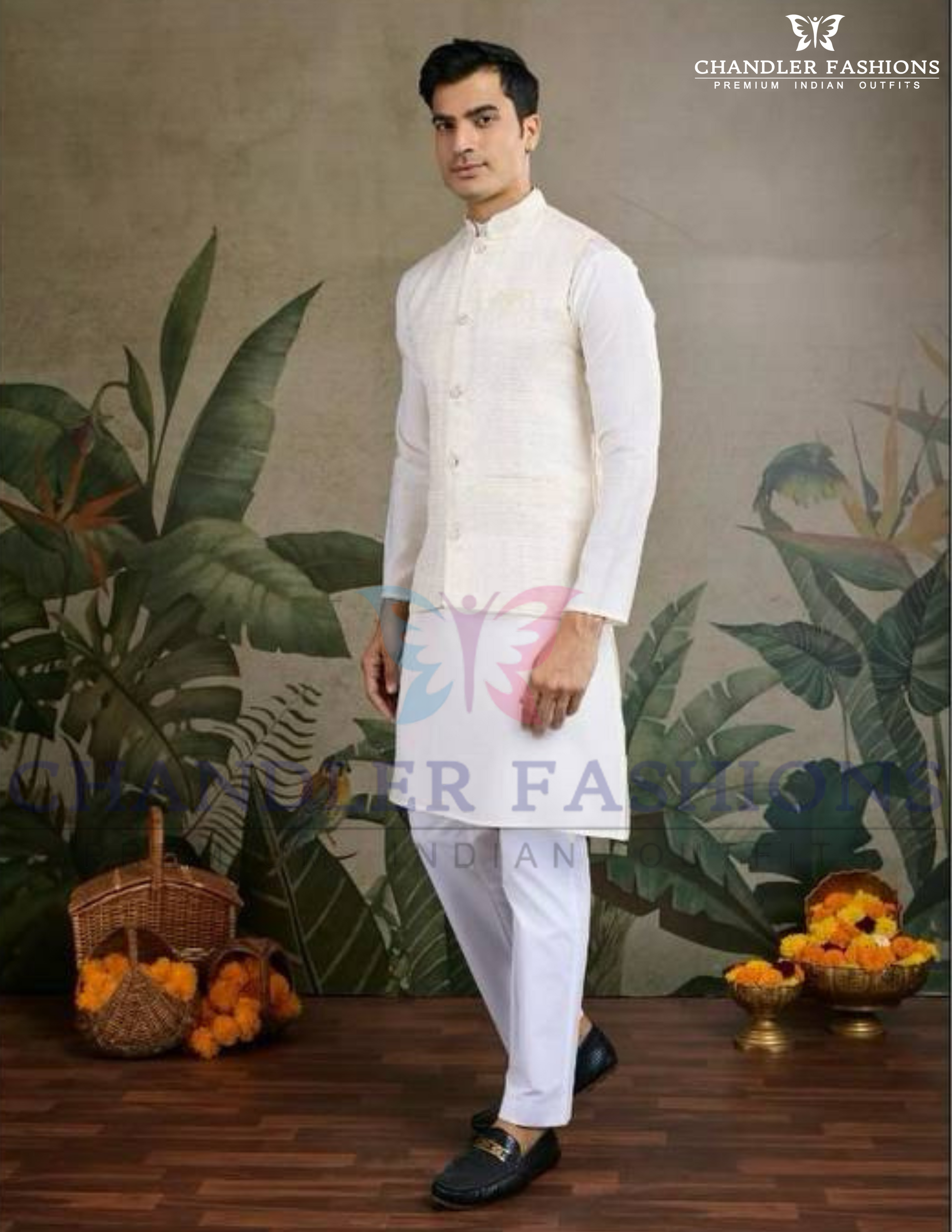 Sequins Work With Pajama And Jacket Set in USA