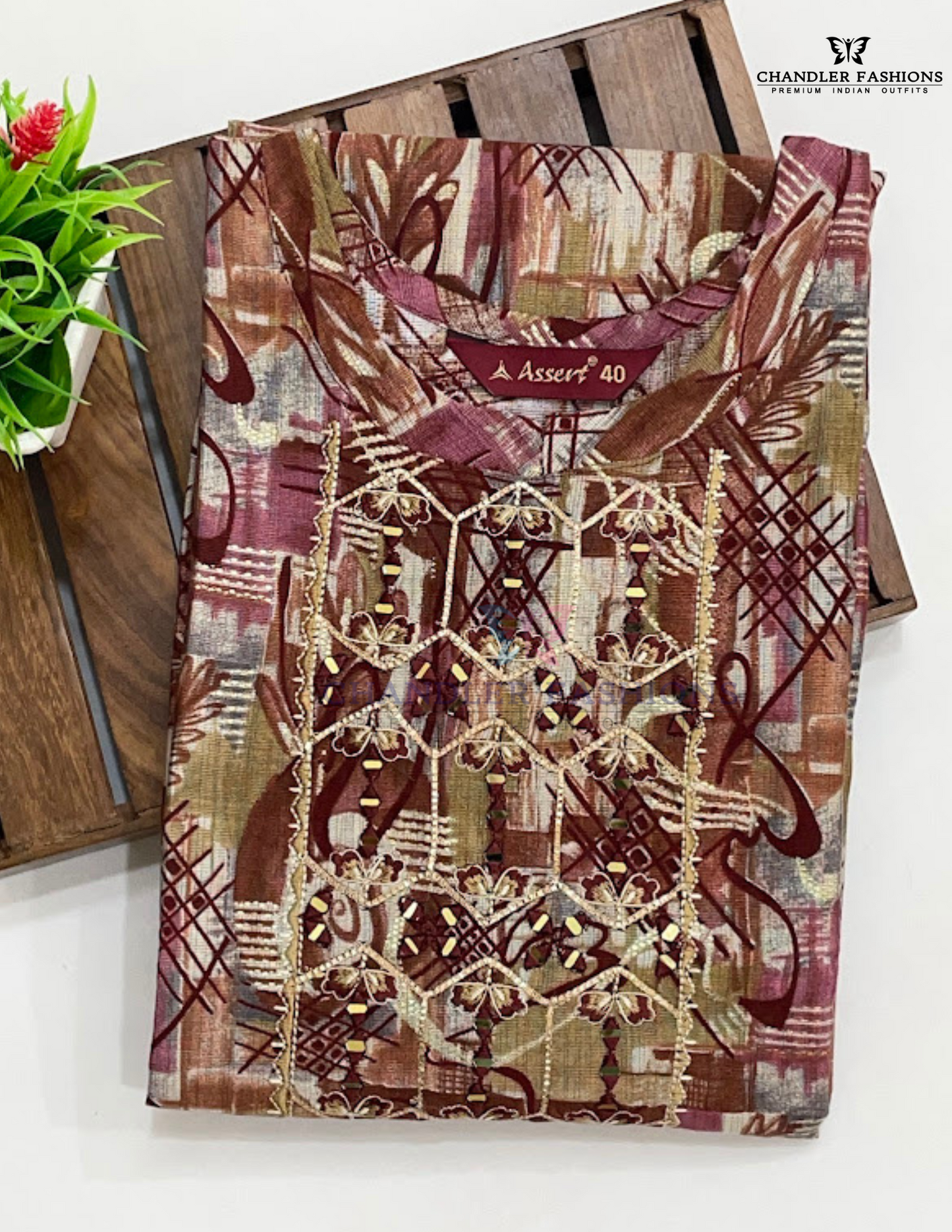 Multicolor With Embroidery And Mirror Work Silk Cotton Kurti In USA