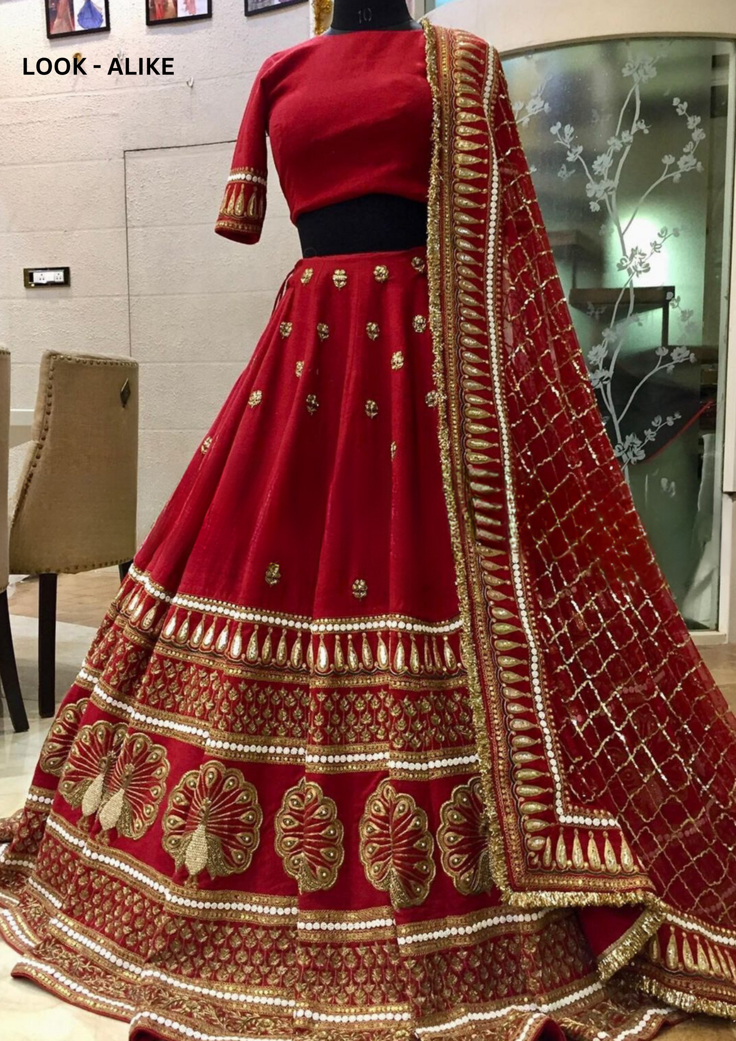 Red Color Embroidery Sequins Work Lehengas Choli With Dupatta Near Me