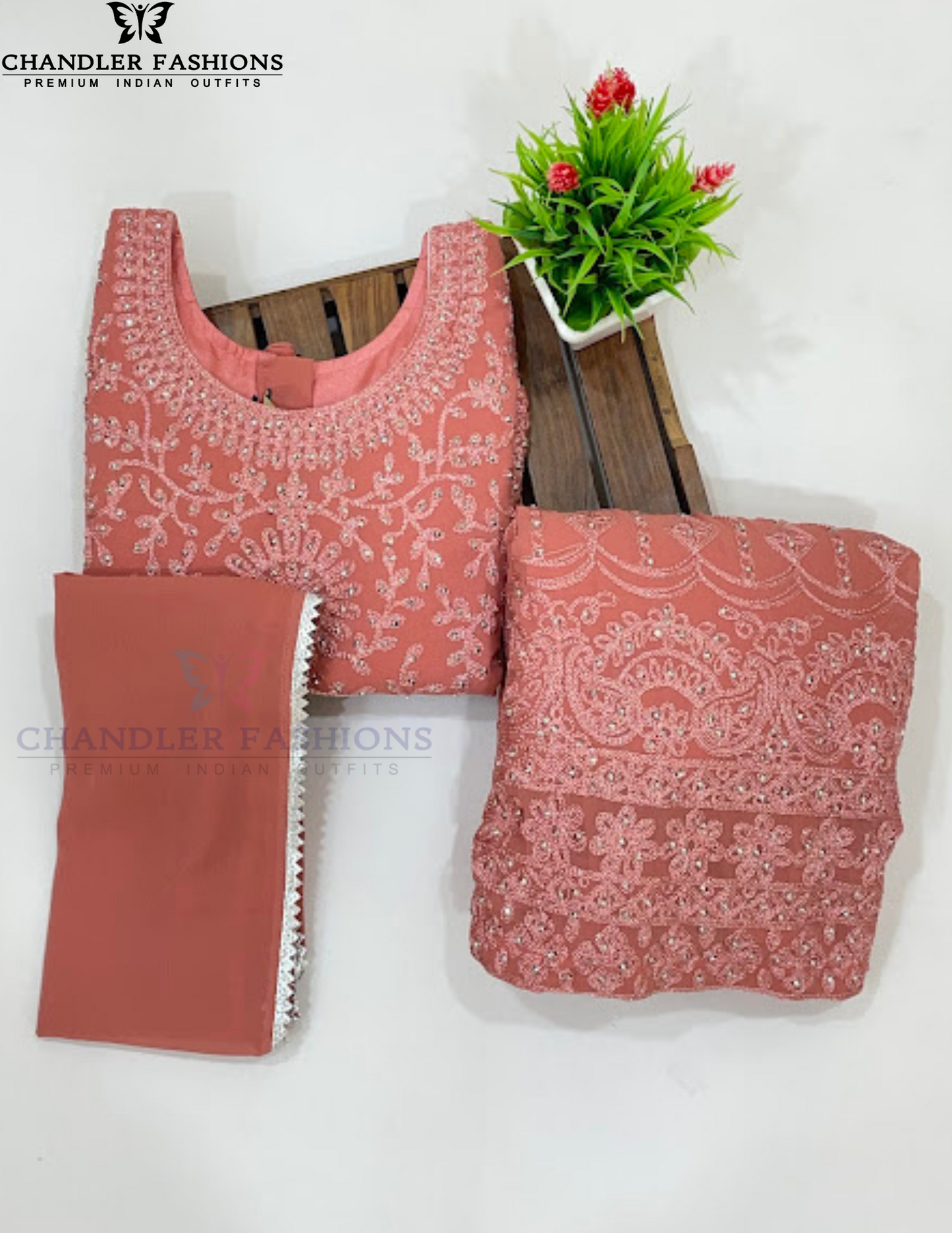 Pastel Pink Colored Georgette Choli Sets With Stone Work Near Me
