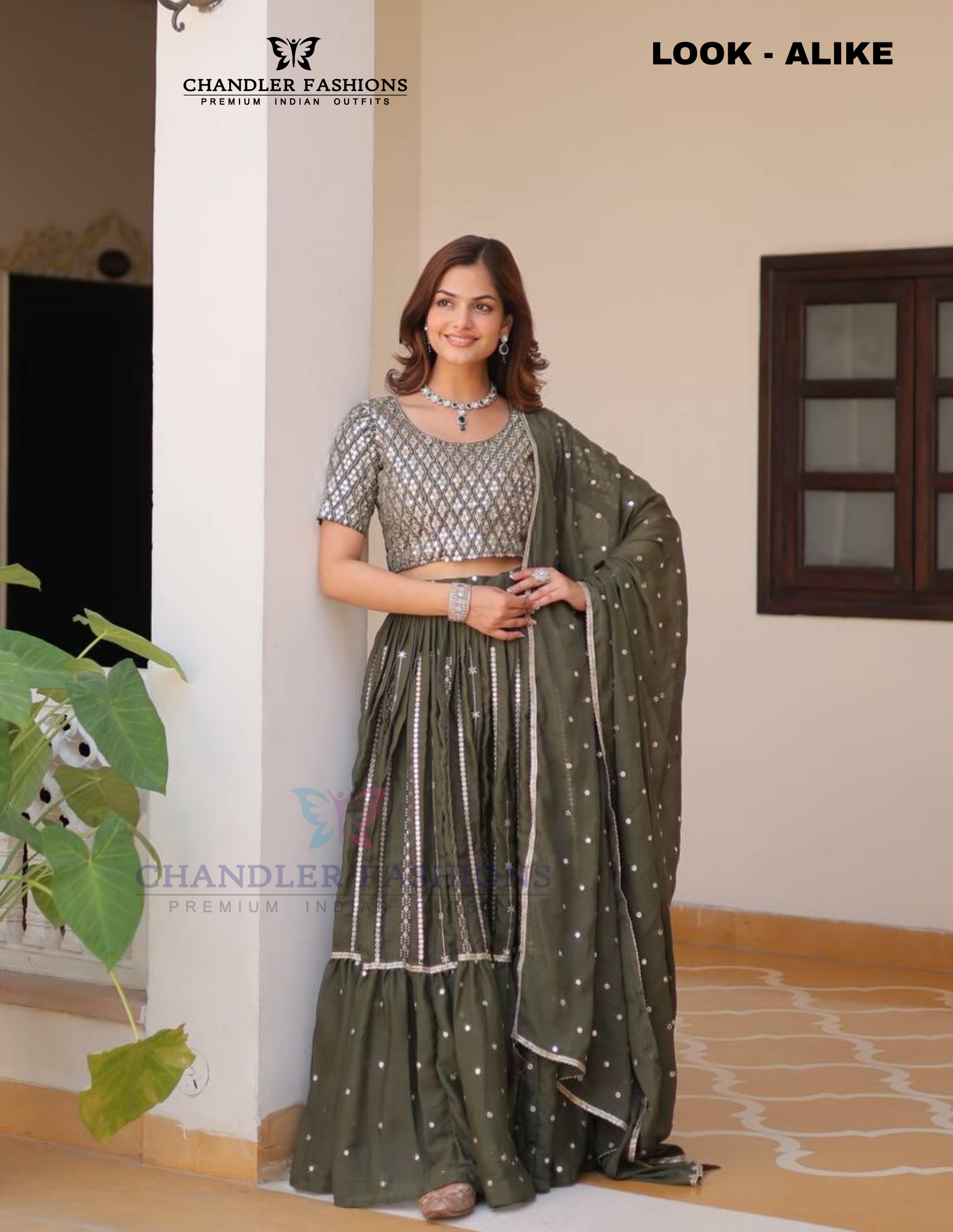 Appealing Green Color Georgette Lehenga Choli With Embroidery Work In Chandler