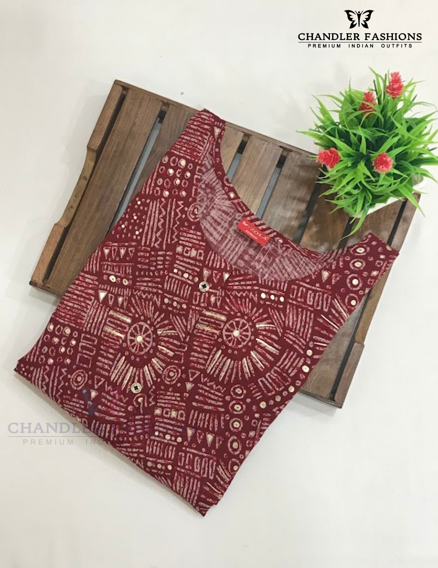 Beautiful Maroon Color Rayon With Printed Work Kurti For Girls In USA