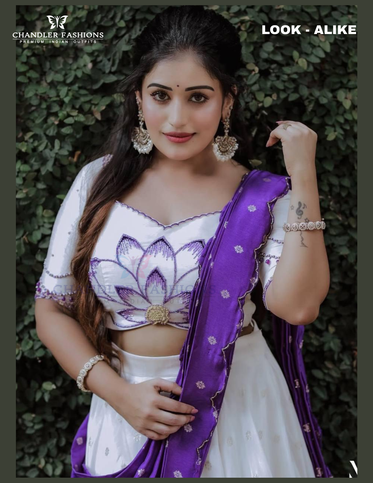 White And Violet Color Lehenga Choli With Printed Work In Mesa