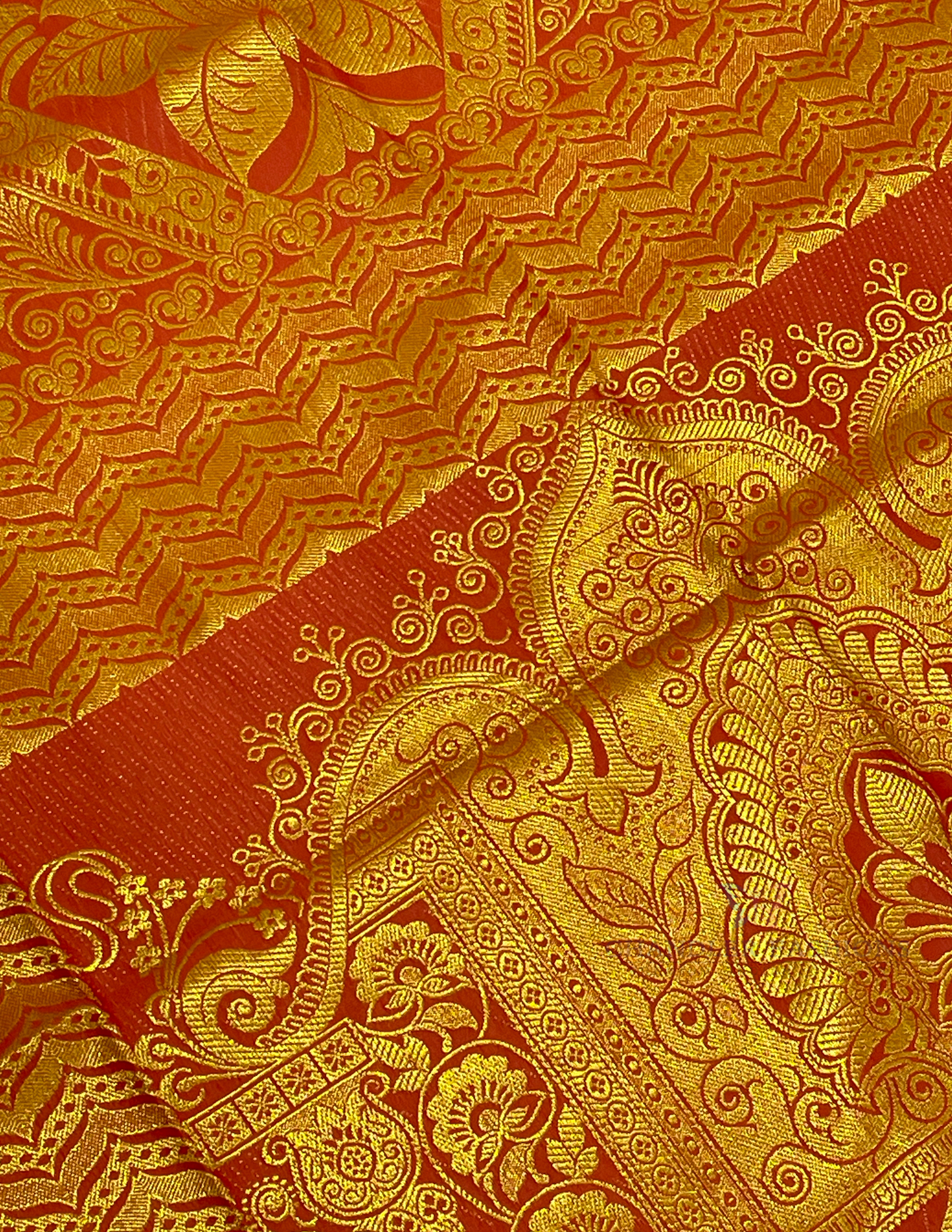 Elegant Orange Color Art Silk Ponnadai In Arizona