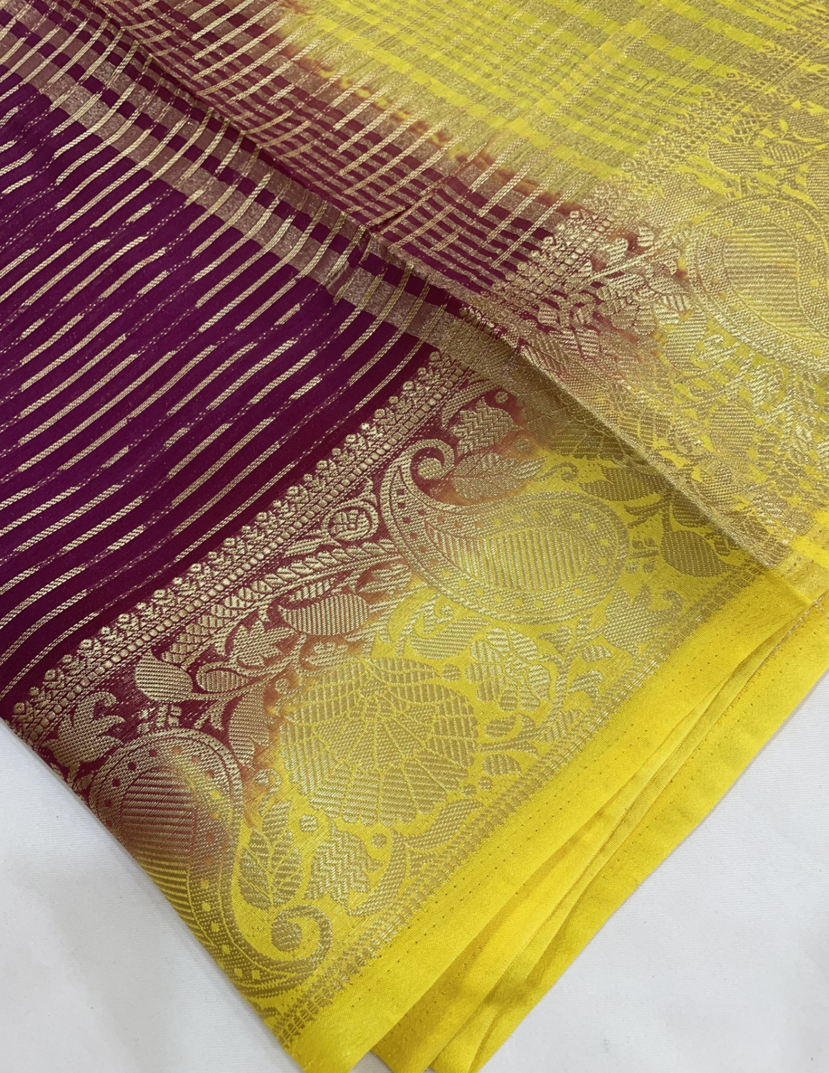 Delightful Magenta Color Georgette Saree With Zari Work In Mesa