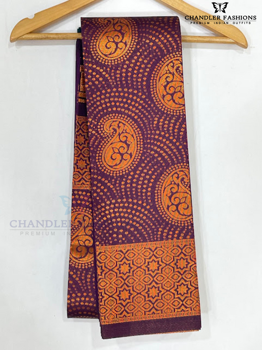 Elegant Dark Purple Color Art Silk Saree With Contrast Rich Pallu For Women