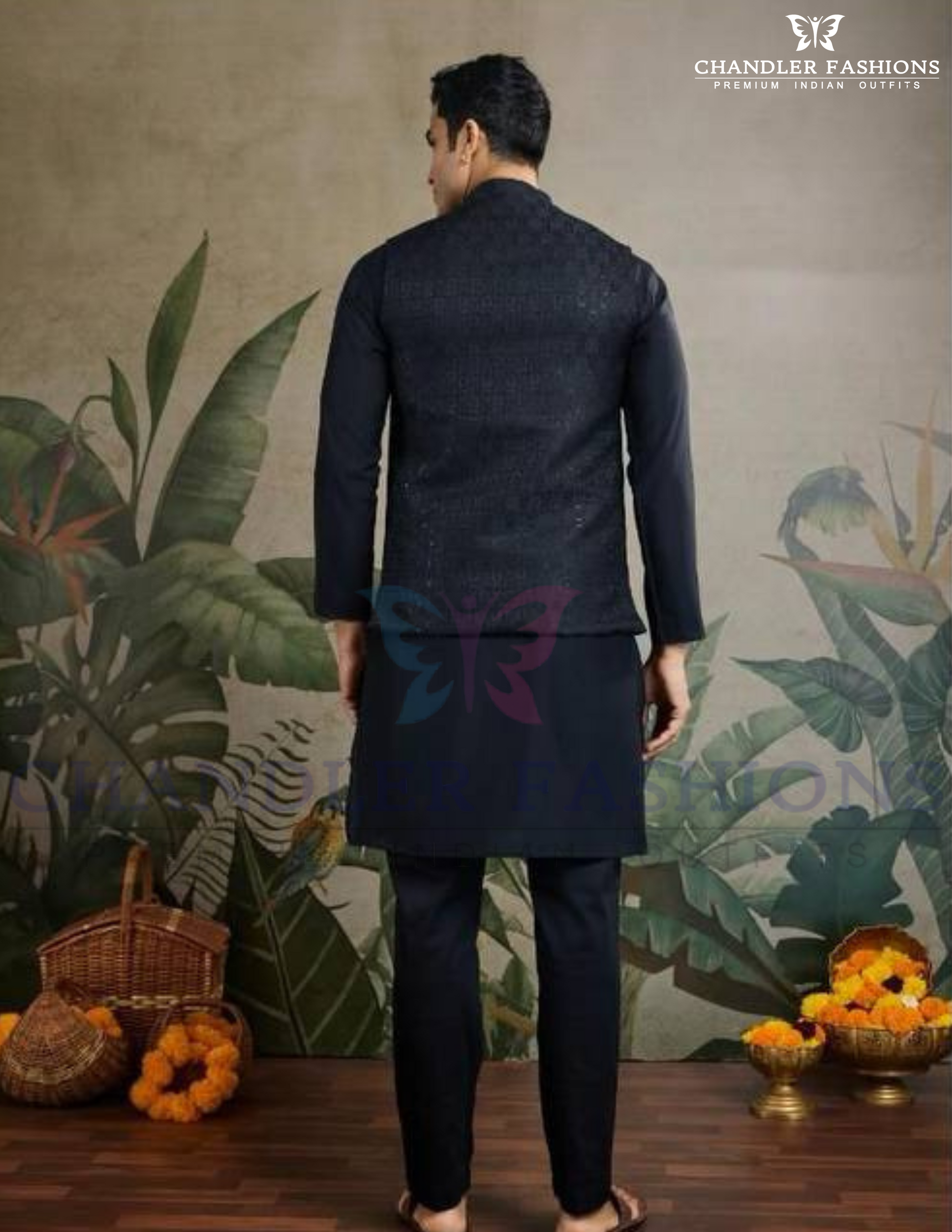 Sequins Work With Pajama And Jacket Set in USA