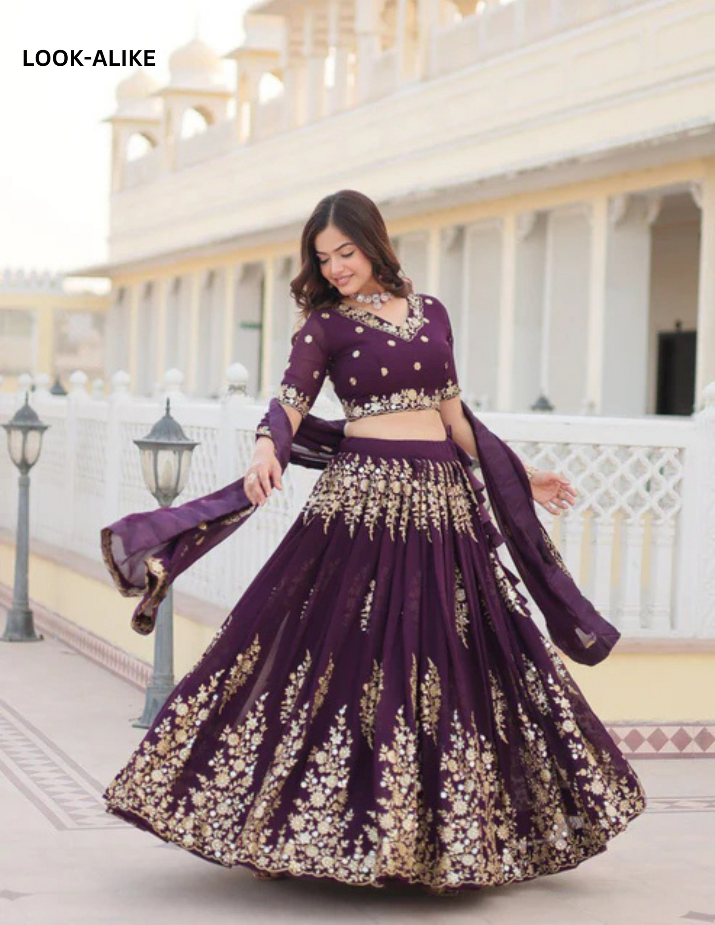 Faux Georgette With Heavy Embroidery Sequins Work Lehenga Choli In USA