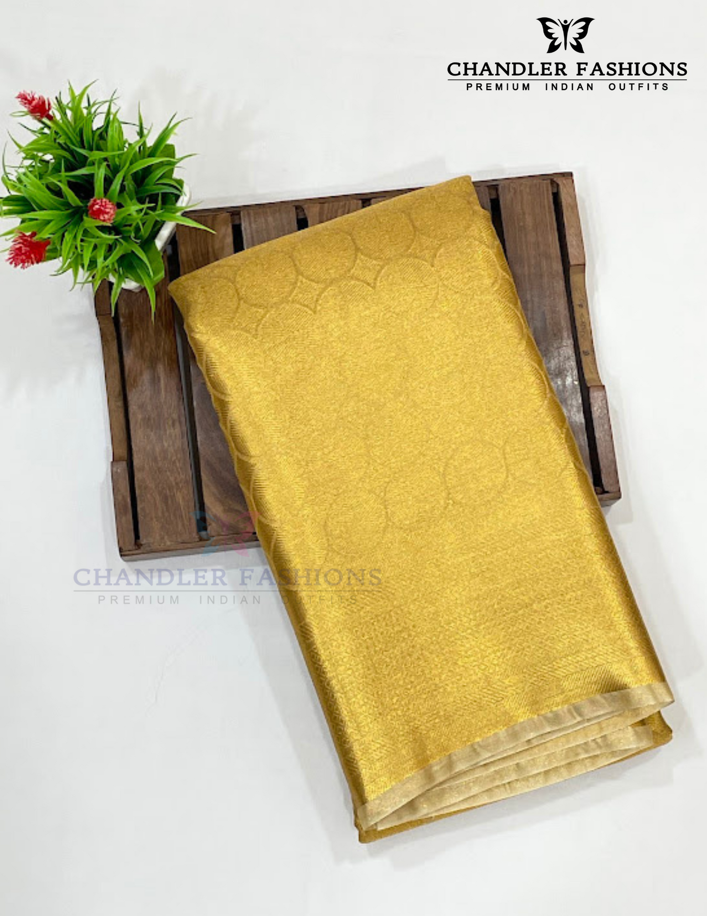 Gold Color Tissue Silk Saree In USA