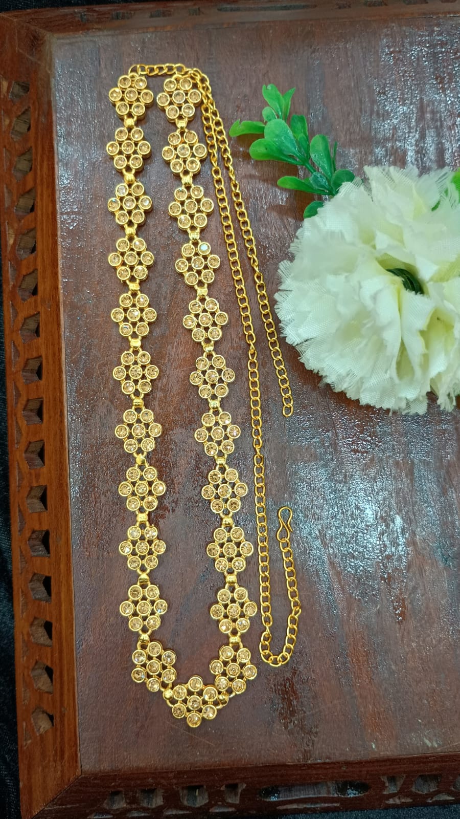 Gold Stone Worked Antique Gold Hip Chain In USA