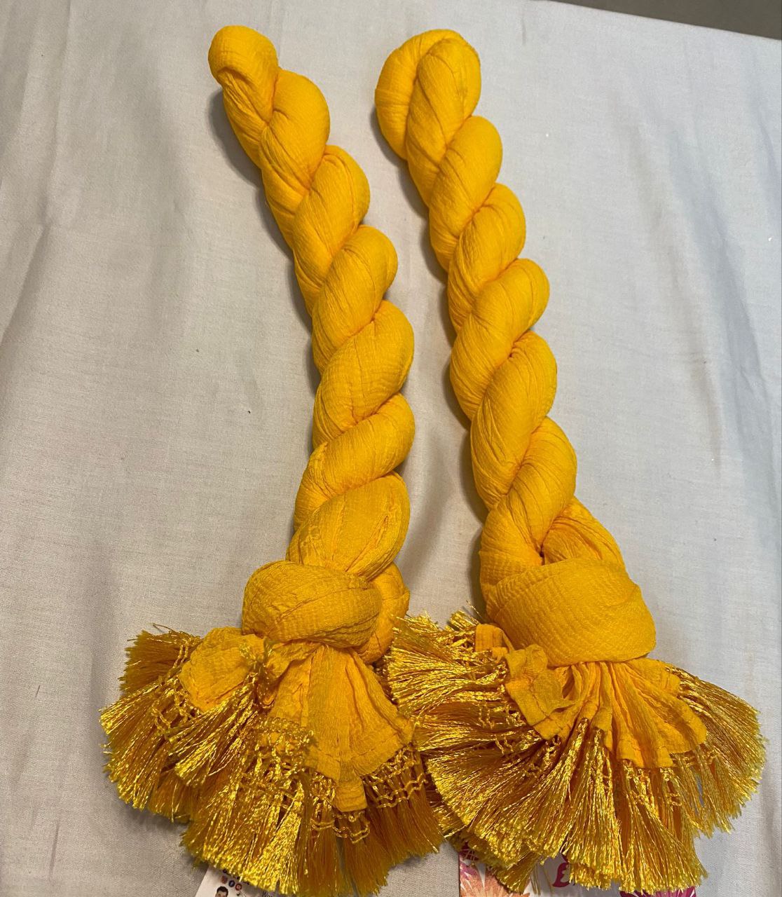 Beautiful Bright Yellow Dupatta With Tassles In The Bottom