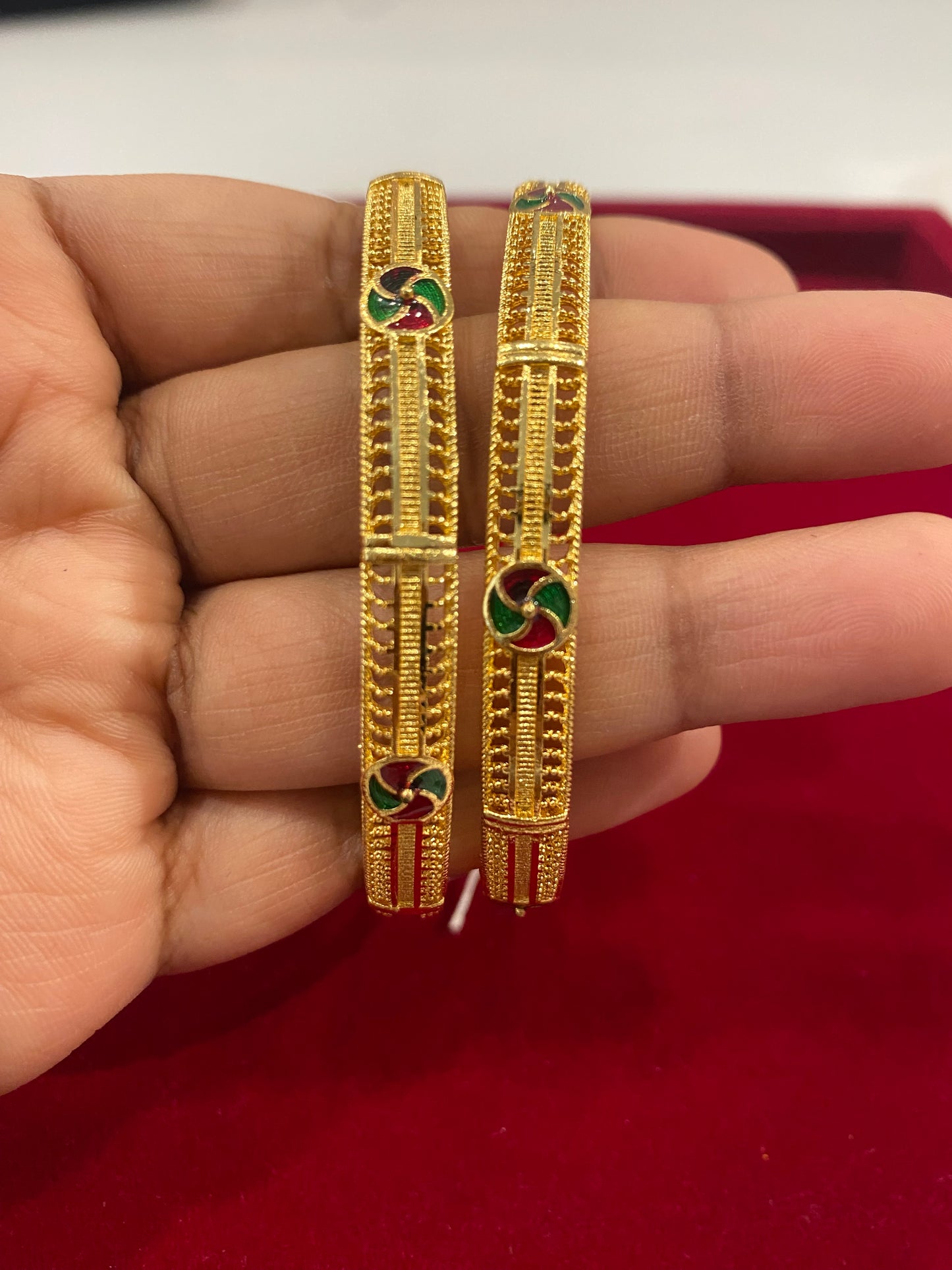 Alluring Multicolor Gold Plated Bangles For Women