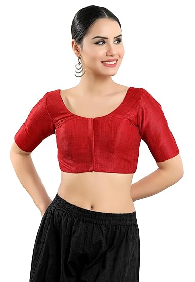 Fabulous Dark Red Color Art Silk Designer Blouse For Women