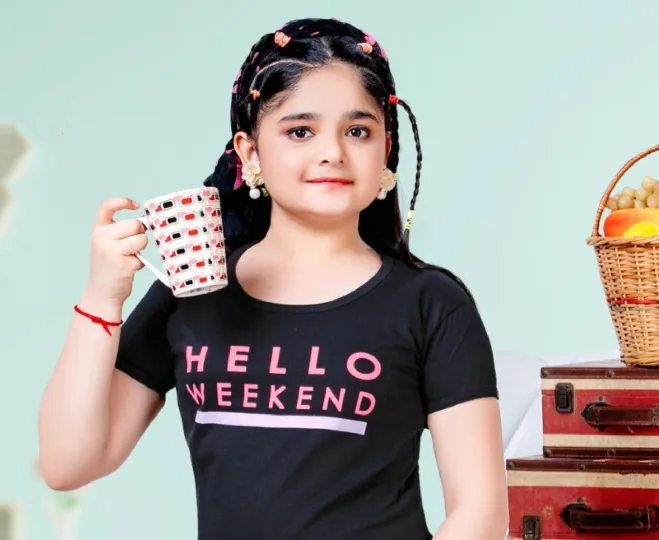 Charming Black And Pink Short Sleeve Round Neck Rich Cotton Pajama Set In USA