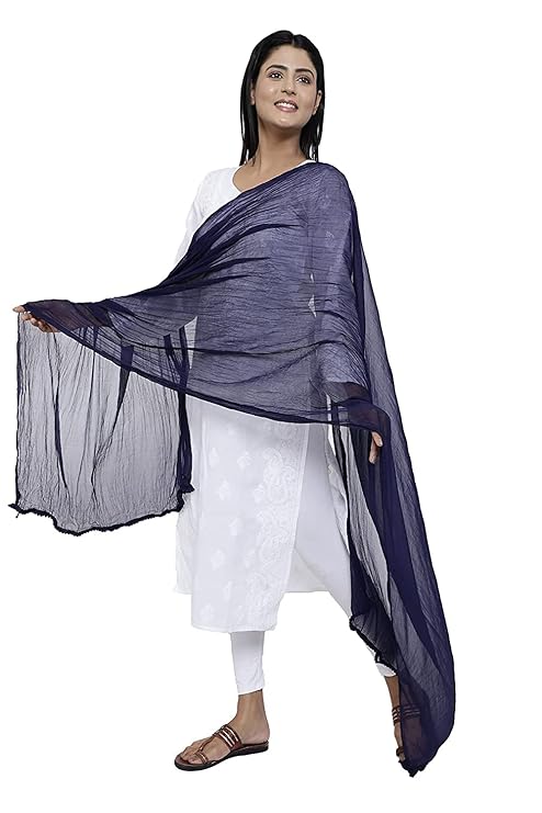 Women's Chiffon Dark Blue Dupatta Near Me