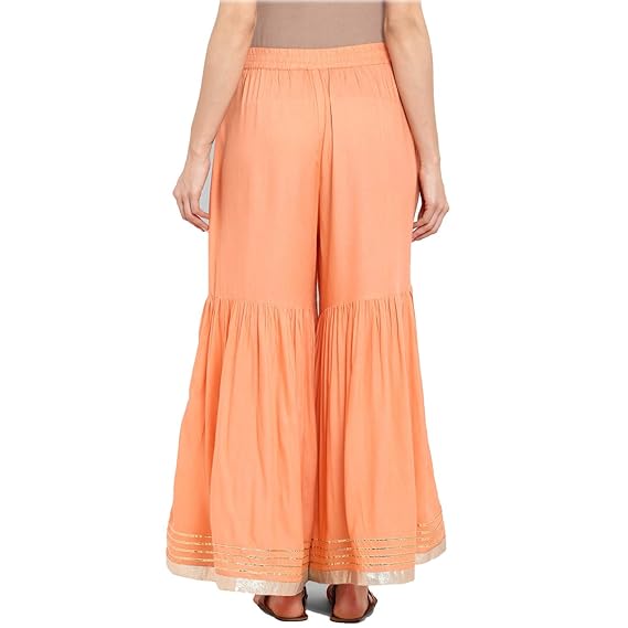 Peach Color Color Fancy Palazzo Pants In Casa Grande