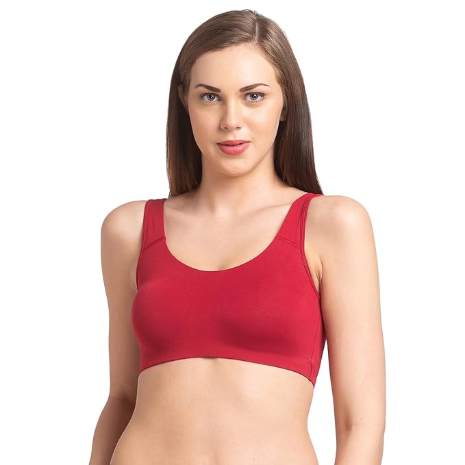 Red Colored Cotton Sports Bra For Women