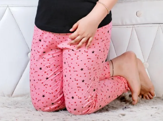 Charming Black And Pink Short Sleeve Round Neck Rich Cotton Pajama Set Near Me