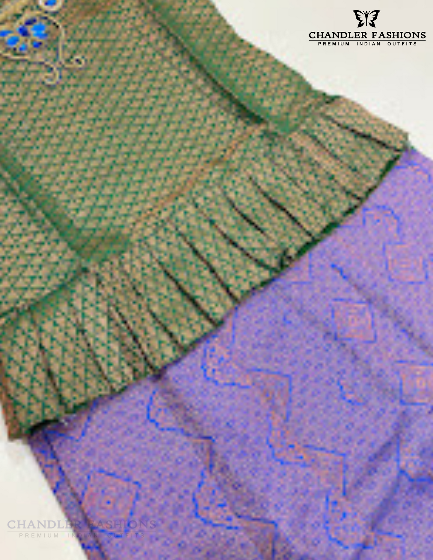 Green And Blue Color Stone Work With Silk Langa set Indian Ethnic Wear