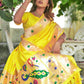 Yellow Color Banarasi Soft Silk Paithani Saree With Zari Border And Zari Pallu In Gilbert
