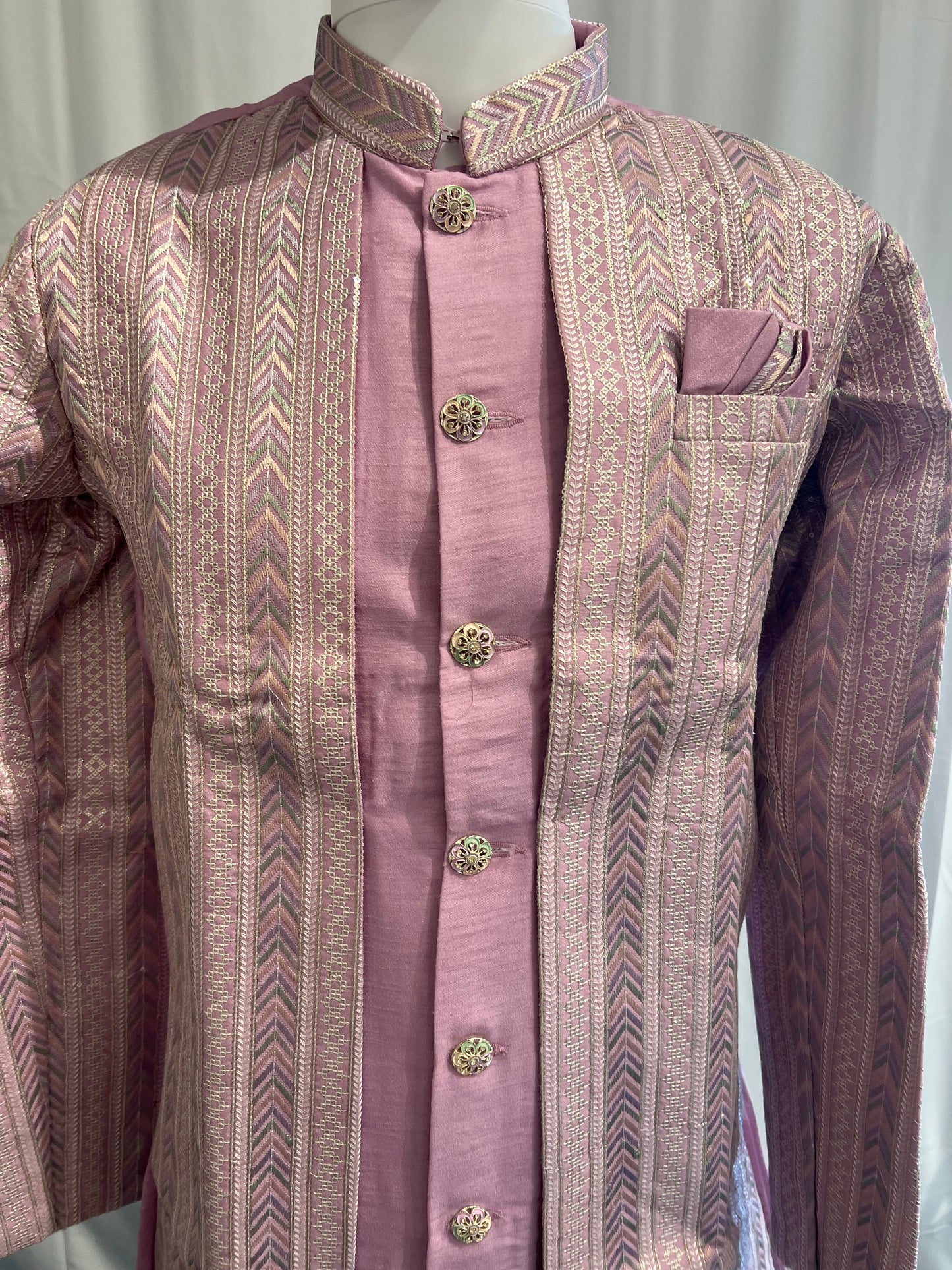 Amazing Purple Color Embroidery And Sequins Work Sherwani Suits For Men
