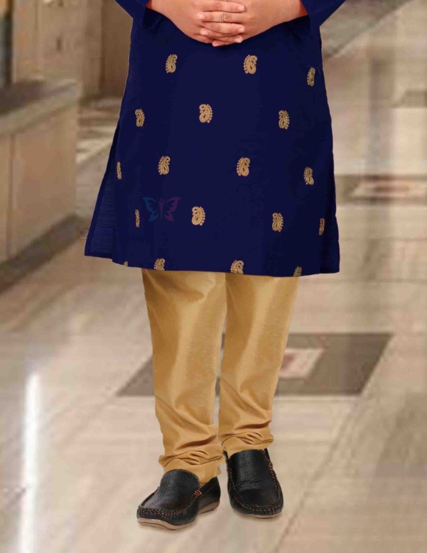 Beautiful Navy Blue Color Silk Kurta In USA