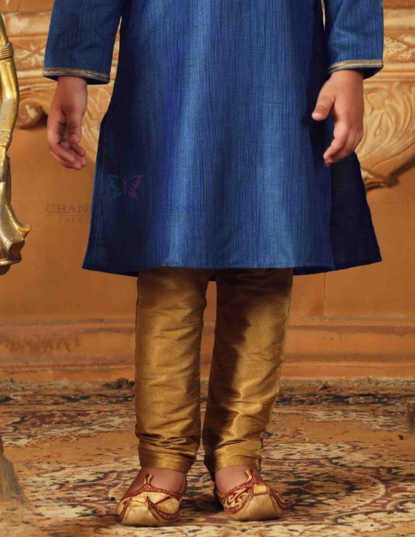 Wonderful Blue Color Poly Jacquard Kurta Pajama Set In USA