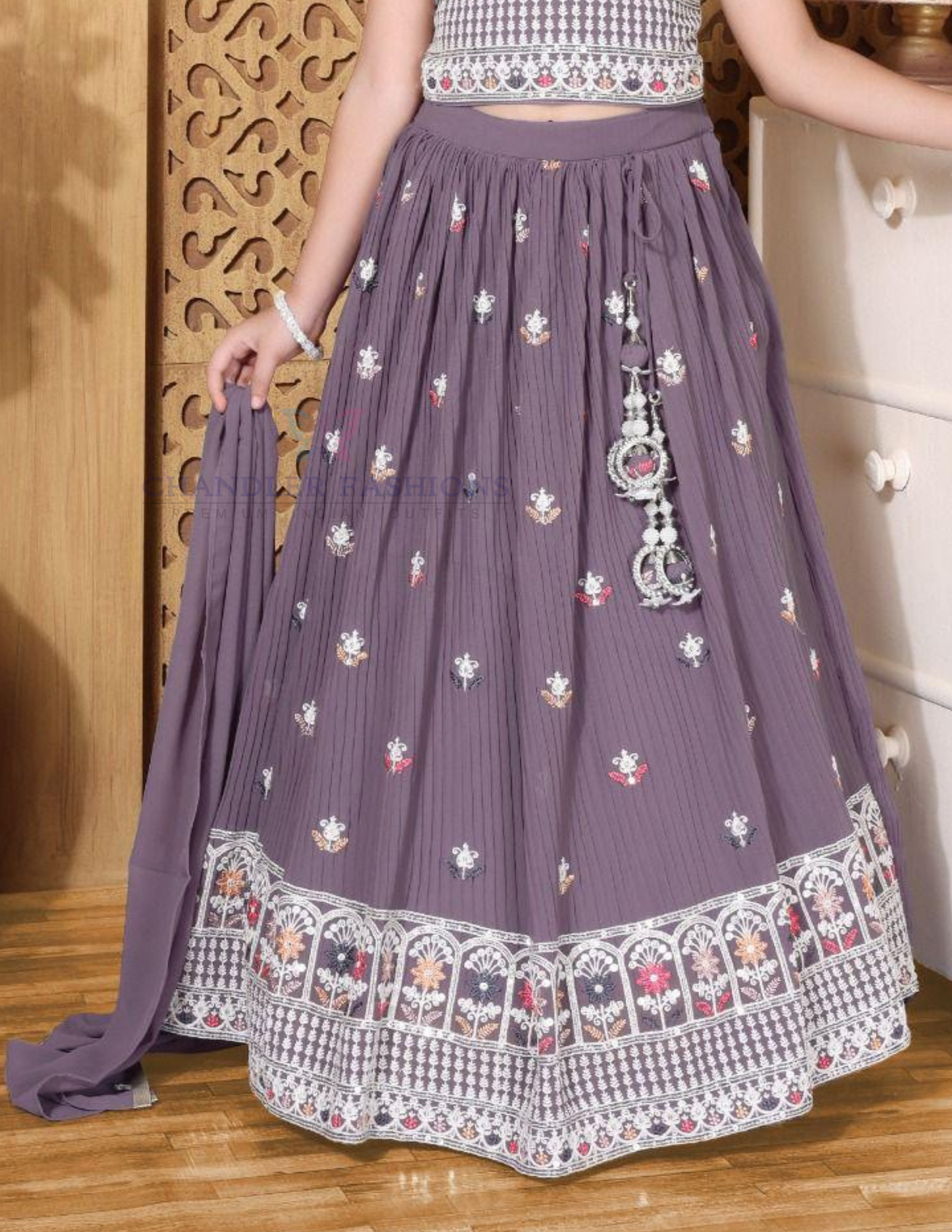 Alluring Purple Color Embroidery And Sequins Work Choli Set In USA