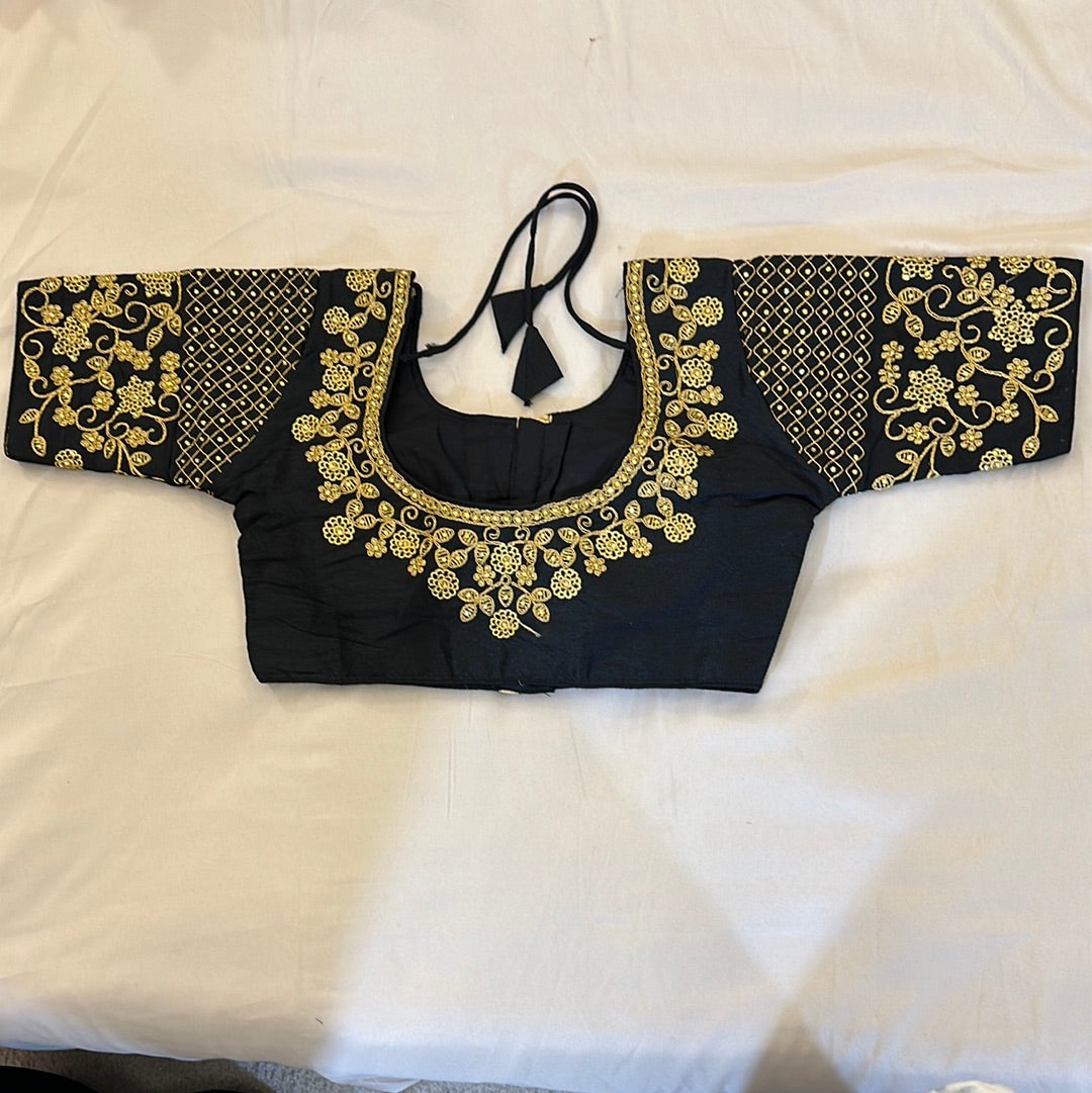 Attractive Black Color Ready To Wear Designer Blouse In Mesa