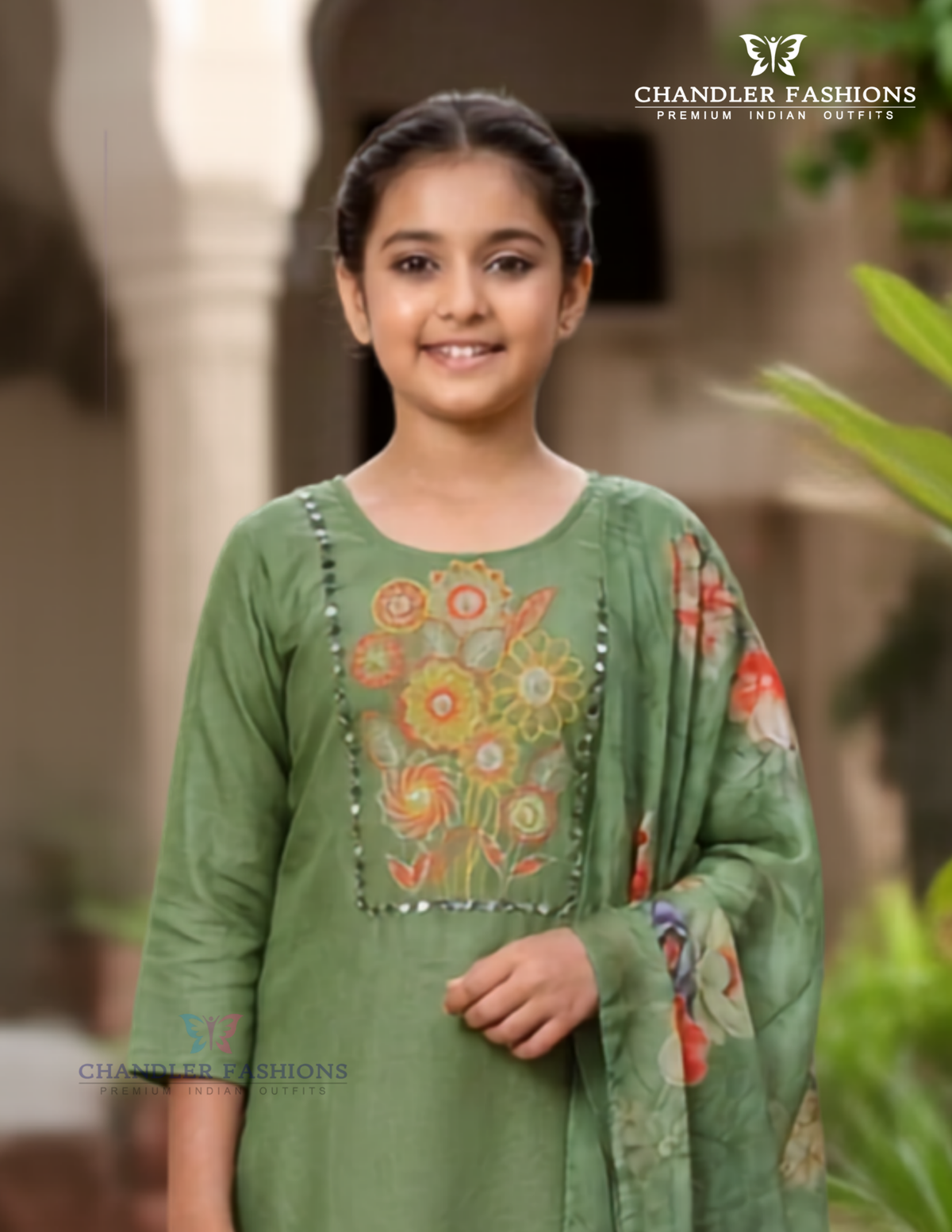 Gorgeous Green Color Embroidery Work With Silk Kurti Suits Near Me