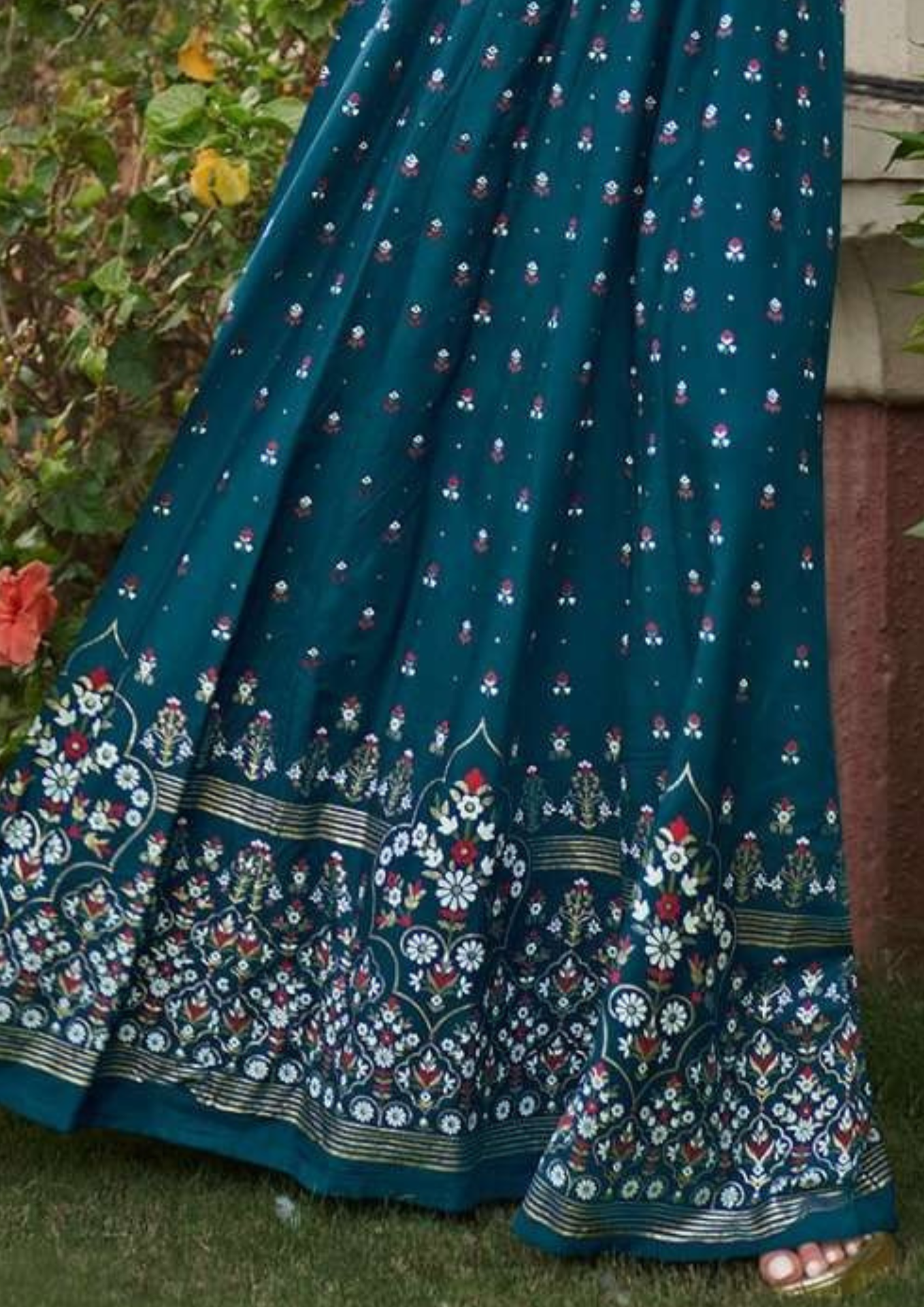 Charming Teal Blue Color Heavy Rayon Kurti In Globe