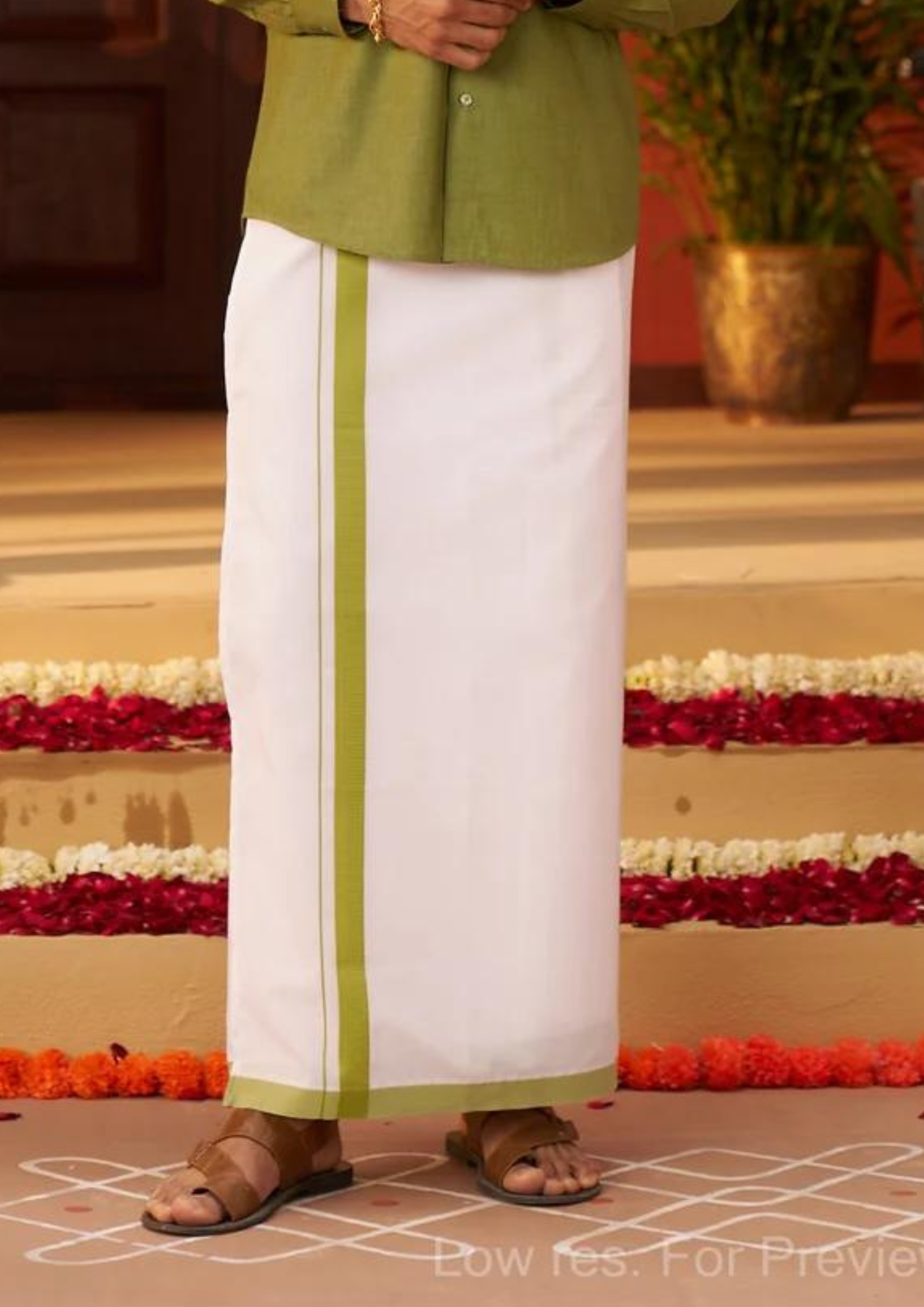 Gorgeous Green Color Cotton Dhoti Set In Scottsdale