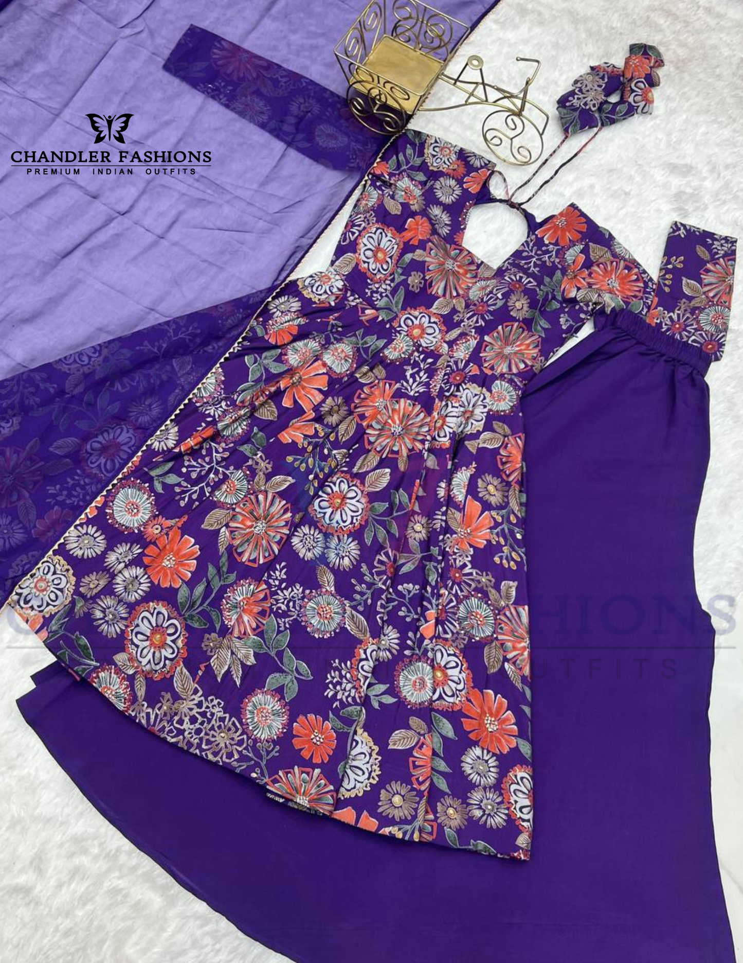 Beautiful Purple Kurti And Palazzo With Dupatta In Yuma