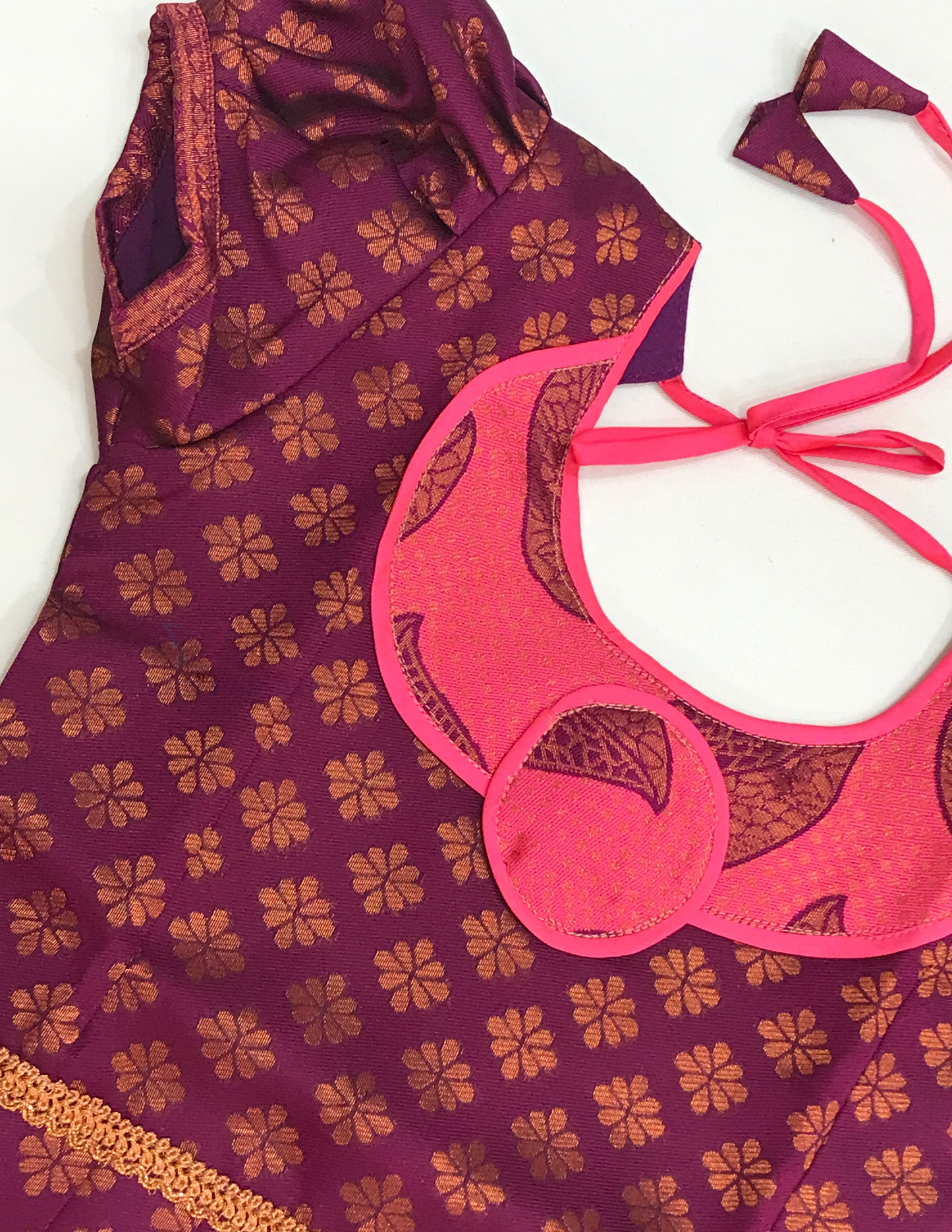 Attractive Purple Color Silk Langa Sets With Zari Work In Tucson