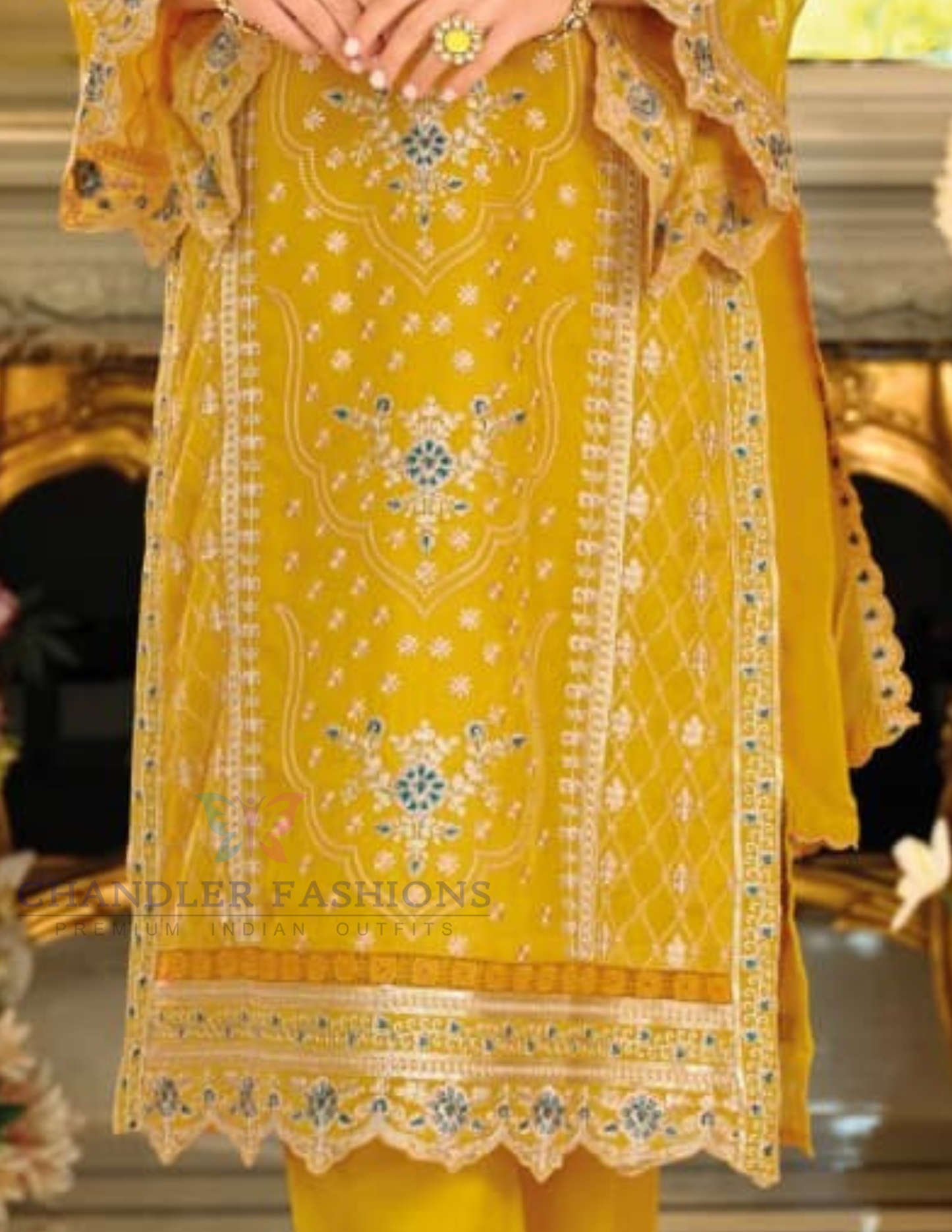 Yellow Color Soft Organza And Embroidery Work Salwar Suits In Chandler