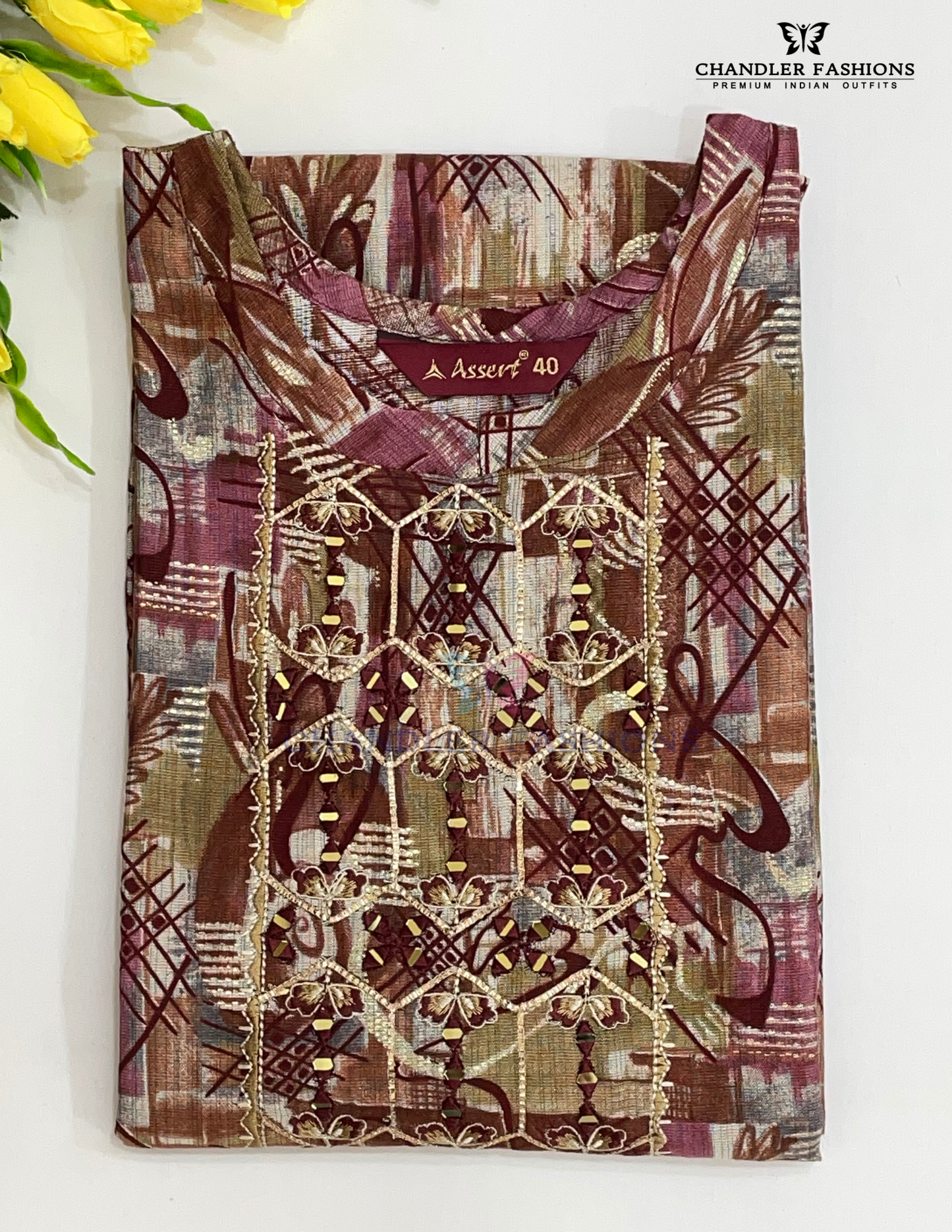 Multicolor With Embroidery And Mirror Work Silk Cotton Kurti Near Me