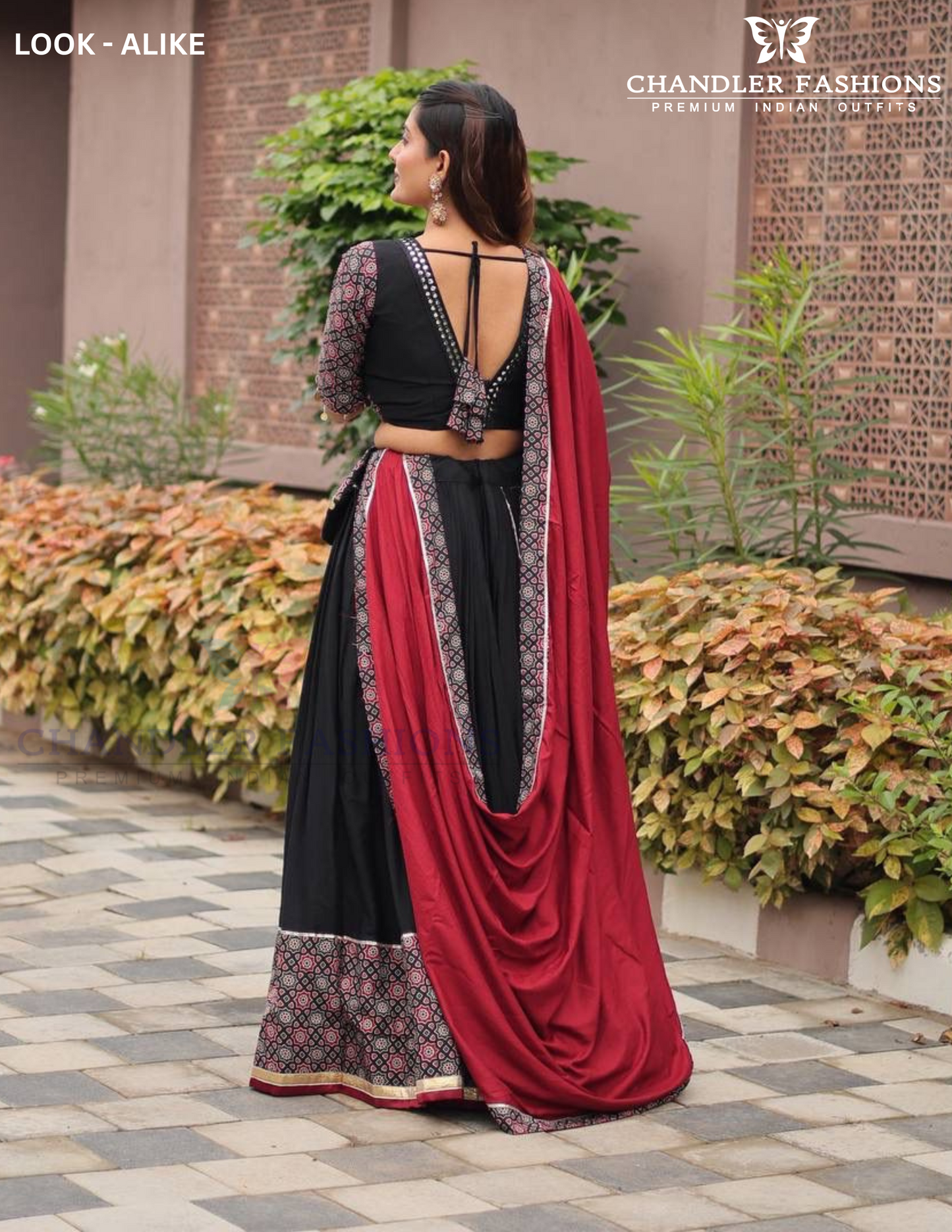 Black Cotton Garba Lehenga Choli In Tempe