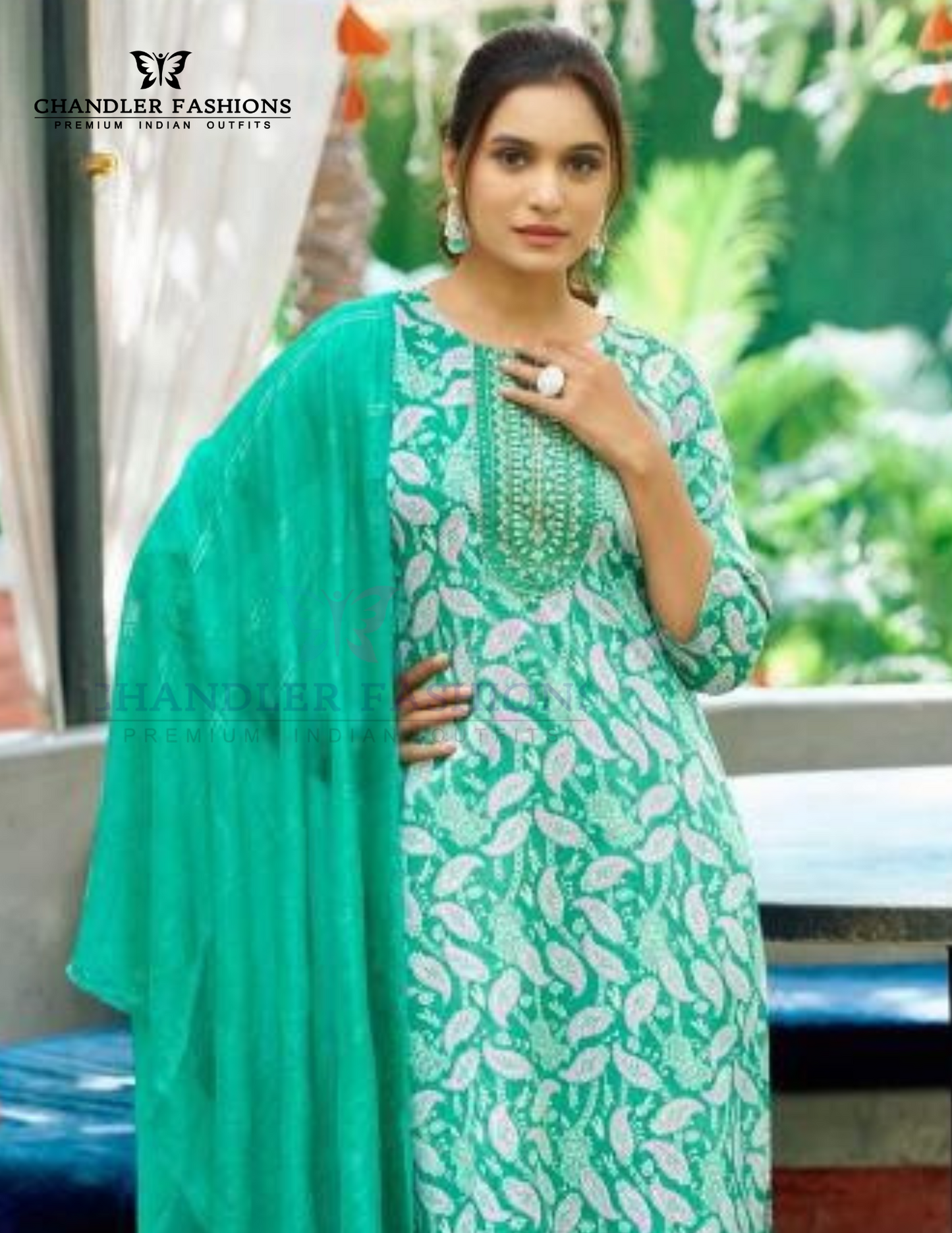 Green Color Rayon Fancy Embroidery Work Salwar Suits Near Me