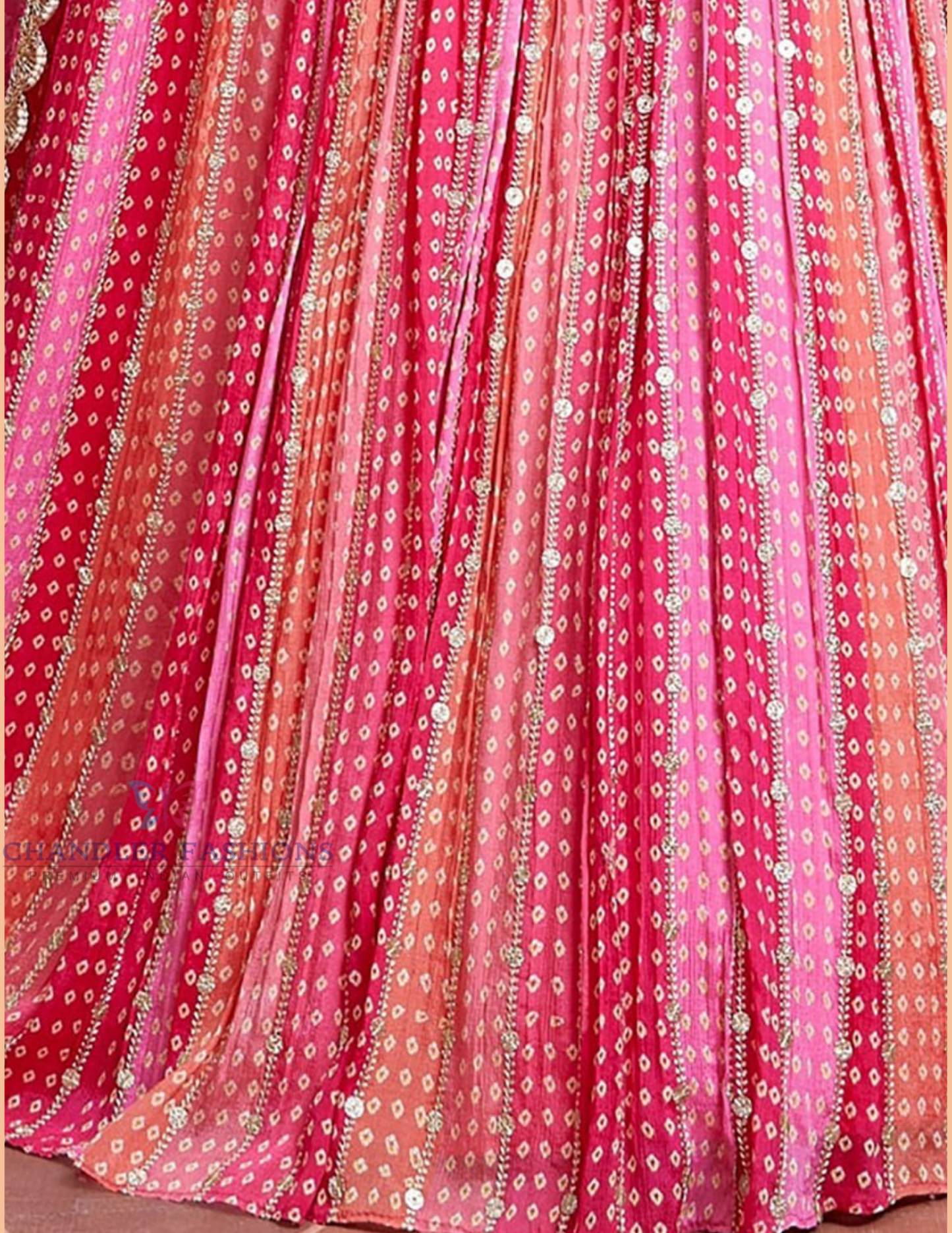 Pink Color Chinon Sequins Lehenga In Tempe