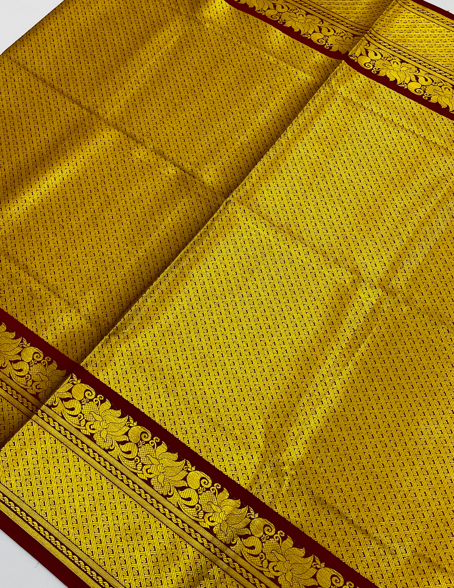 Greatest Maroon Color Silk Shawl With Golden Zari Work (Ponnadai) In Mesa